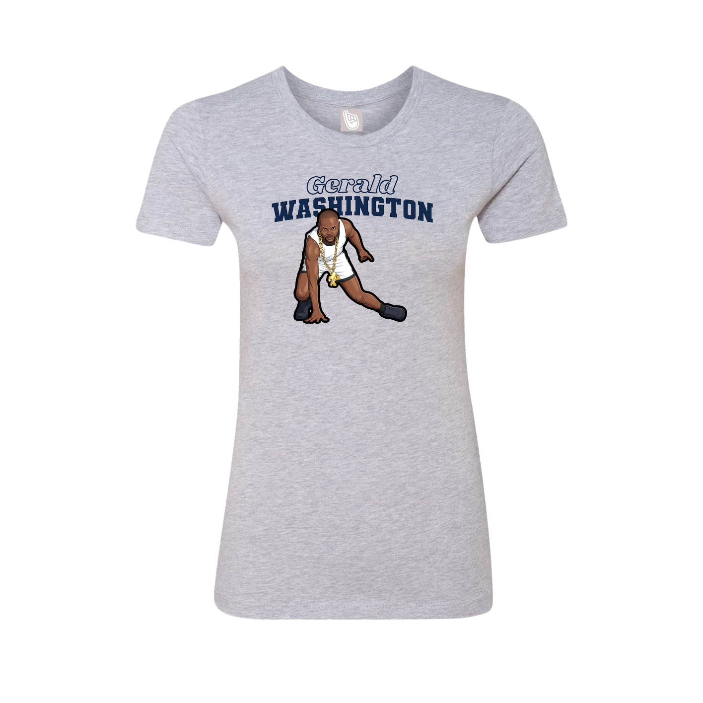 Fitted Women's Tee — Name Arch in Grey