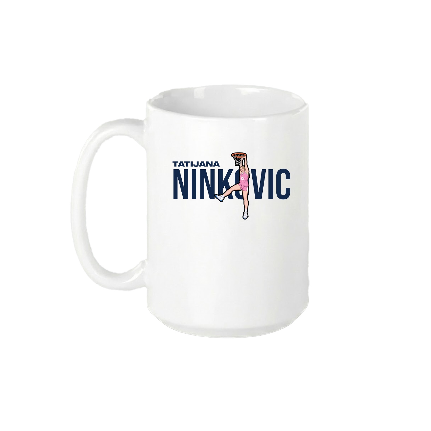 15oz Coffee Mug — Player Name in White