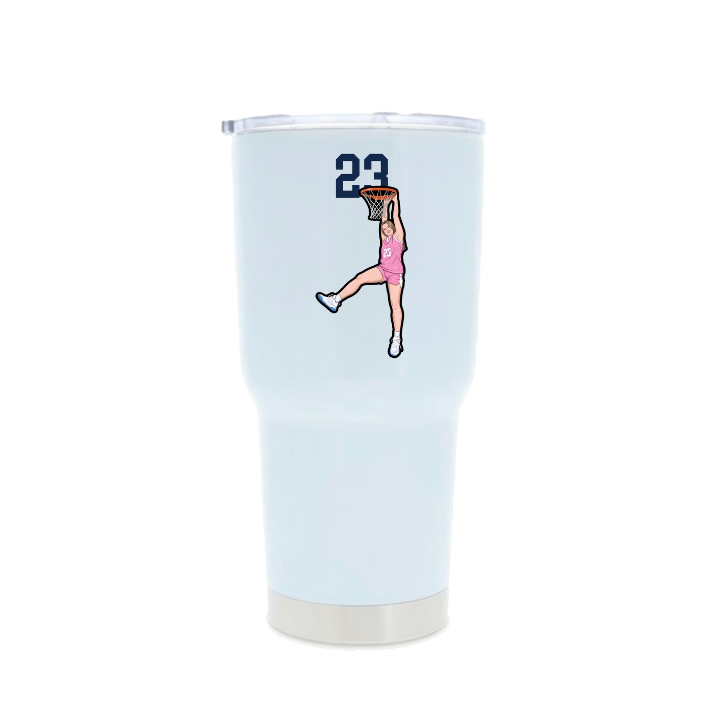 30oz Stainless Steel Tumbler — Number Top in White