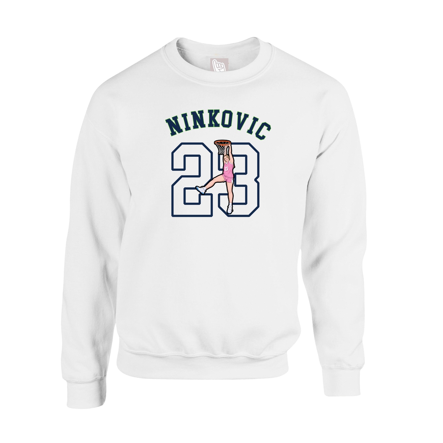 Fleece Crew — Shirsey Arch in White