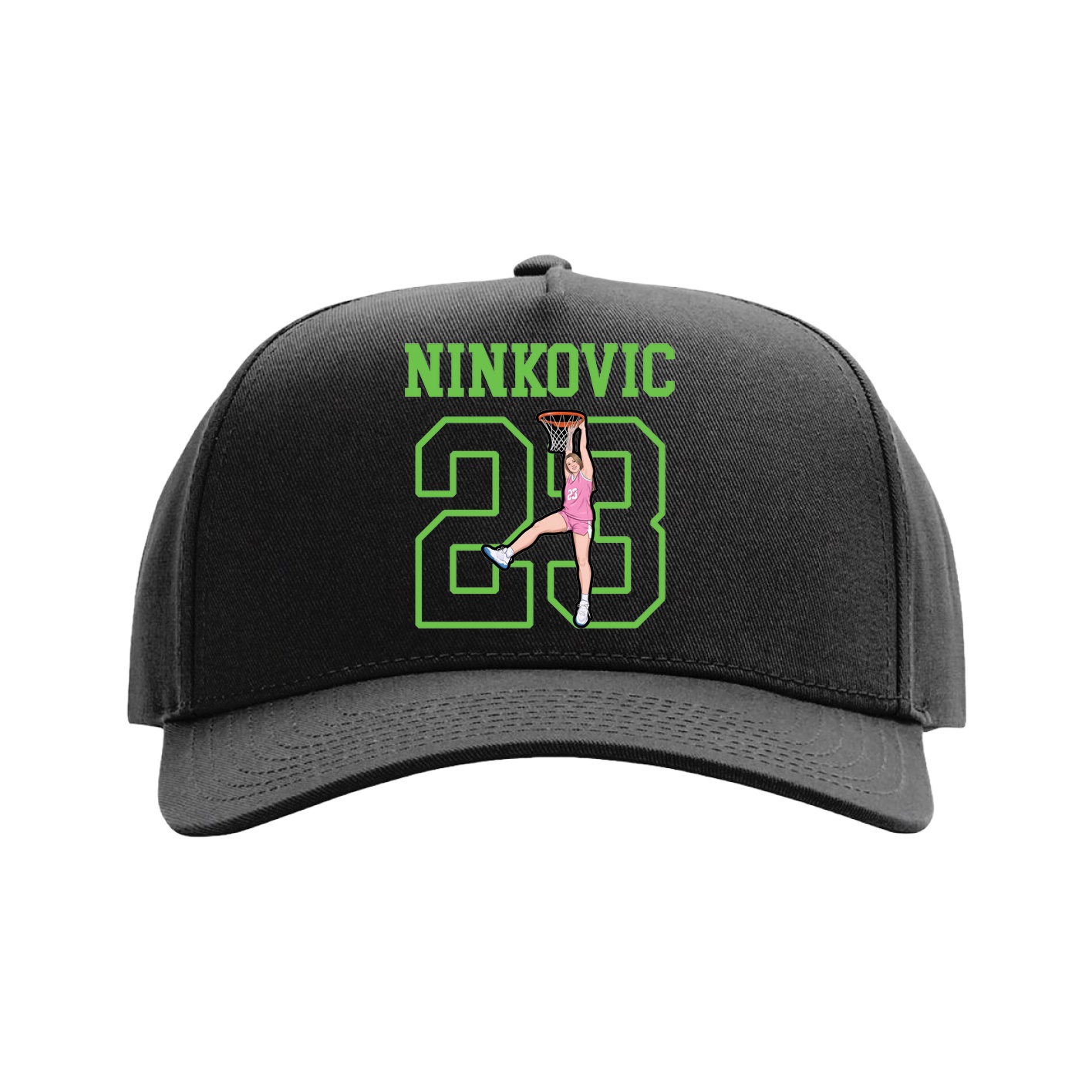 Full Fabric Five-Panel Champ Cap — Shirsey in Black