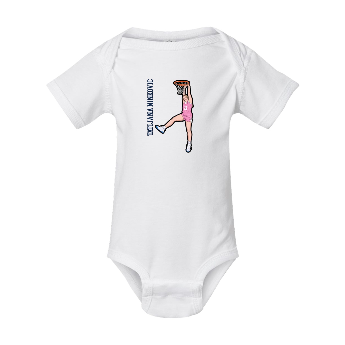 Baby Onesie — Name Vertical in White