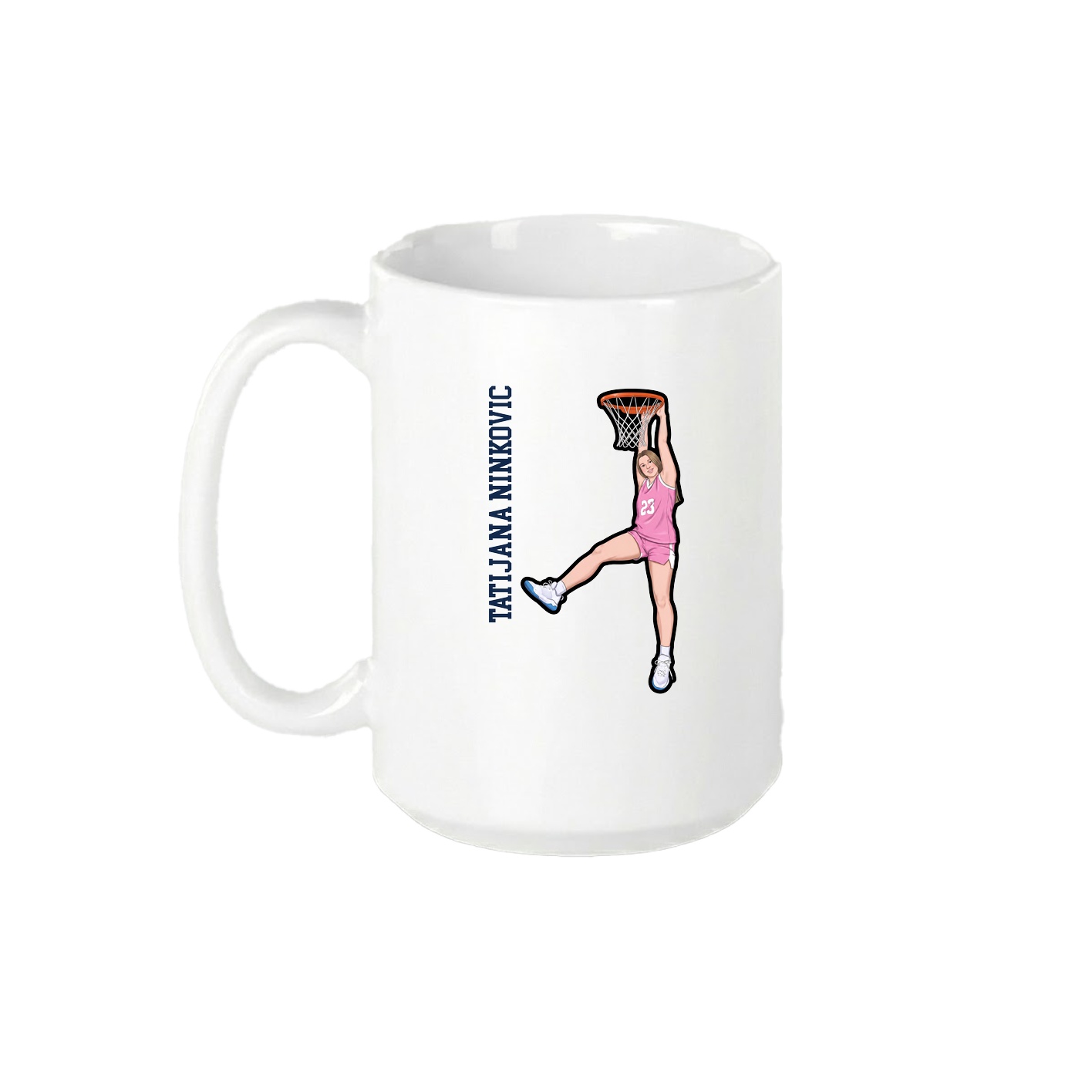 15oz Coffee Mug — Name Vertical in White