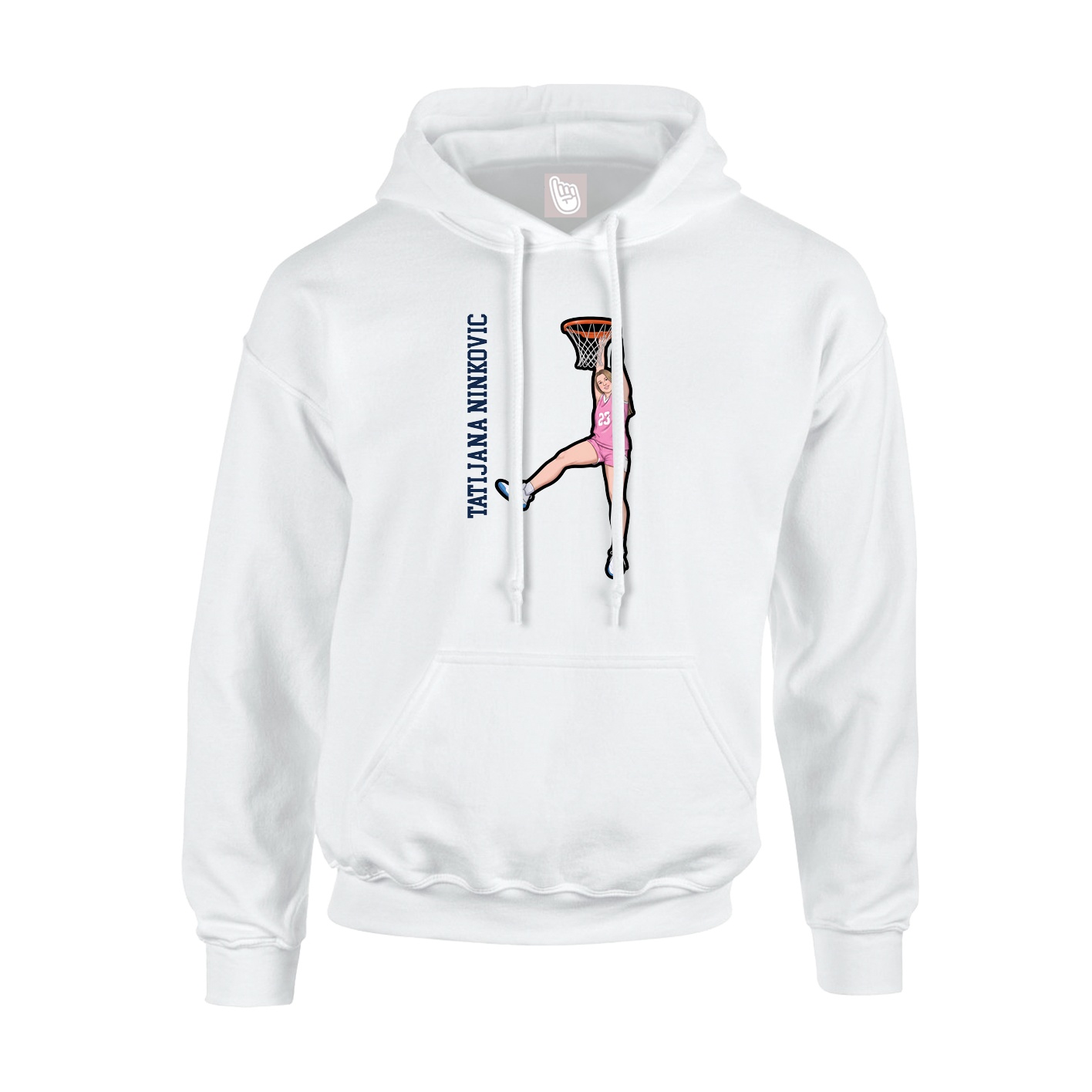 Youth Hoodie — Name Vertical in White
