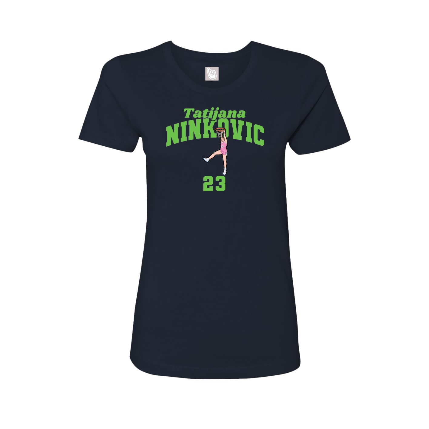 Fitted Women's Tee — Signature Arch in Navy