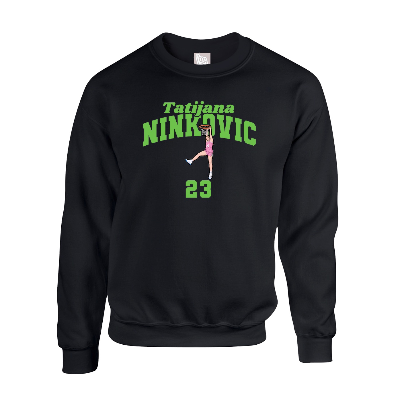 Fleece Crew — Signature Arch in Black