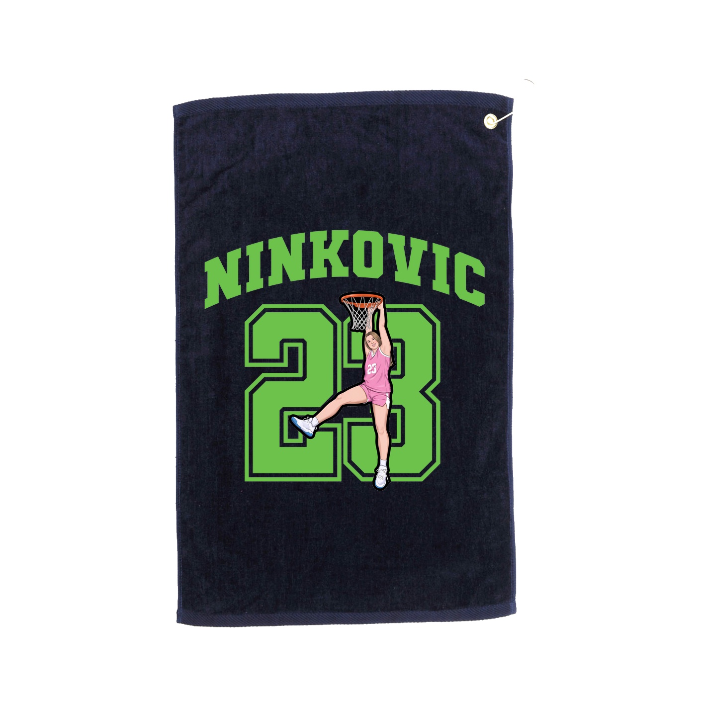 Golf Towel — Number in Navy