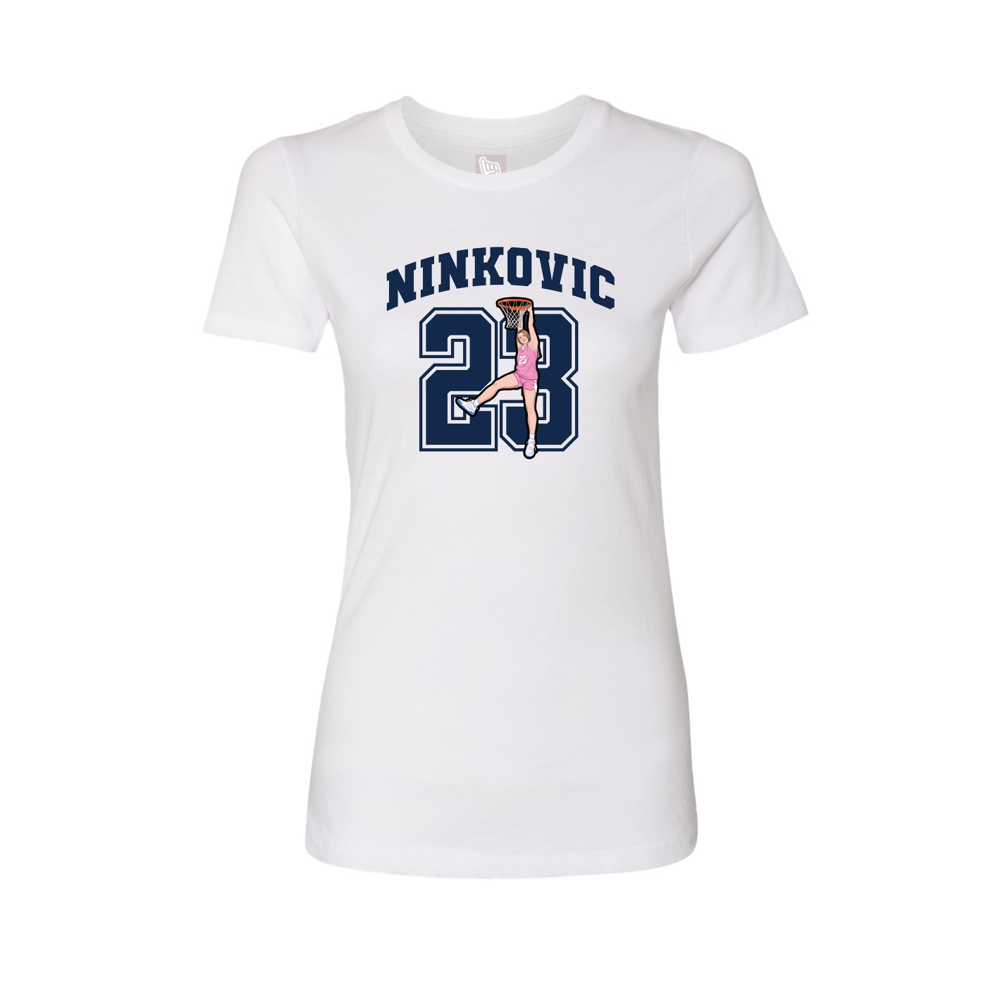 Fitted Women's Tee — Number in White