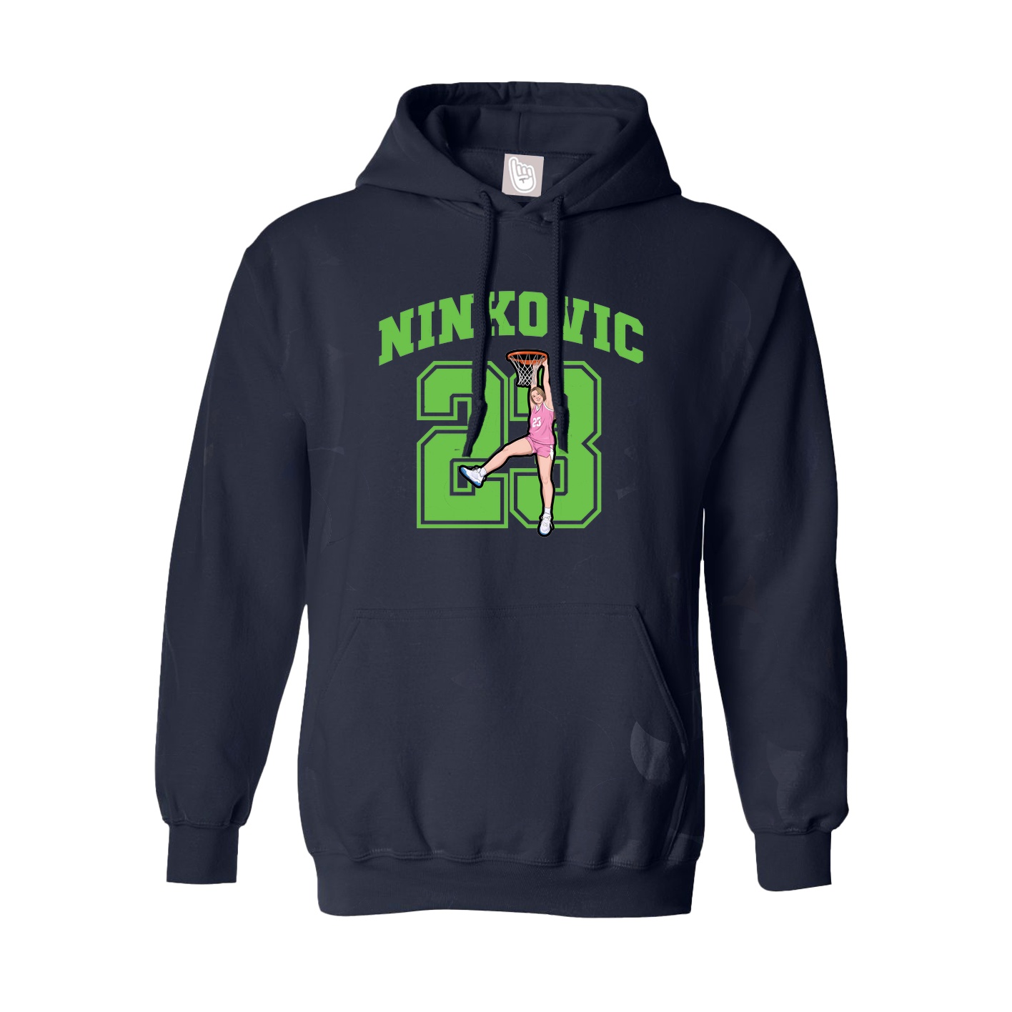 Youth Hoodie — Number in Navy