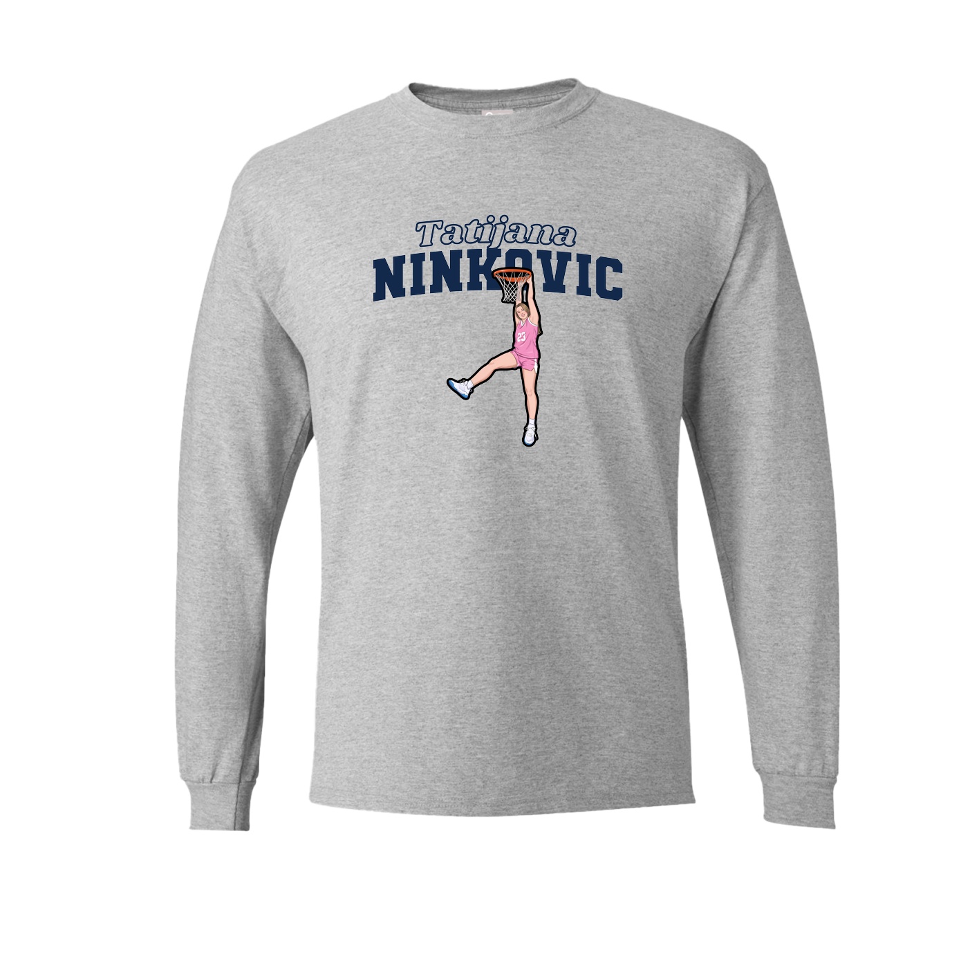 Long Sleeve Tee — Name Arch in Grey