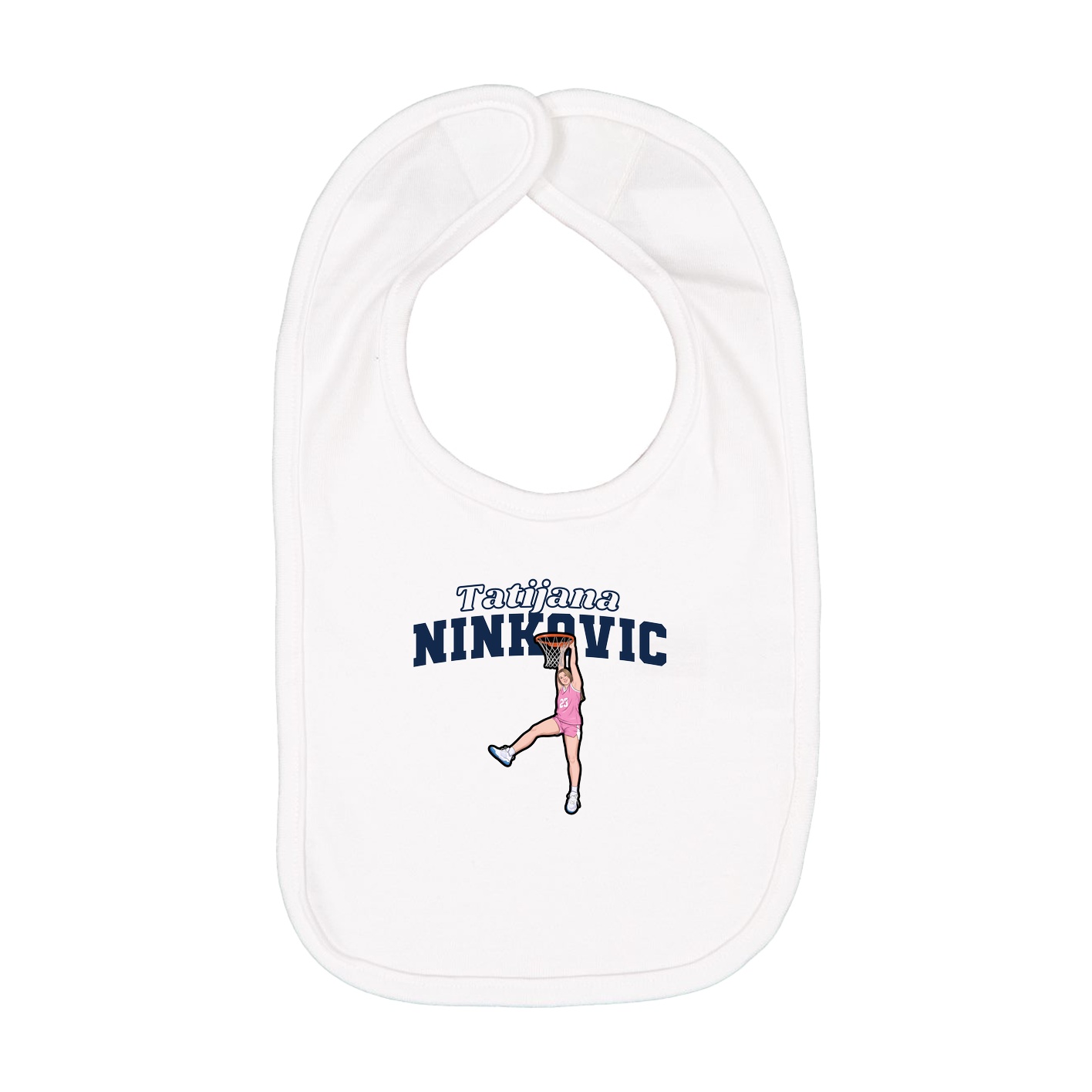 Infant Bib — Name Arch in White