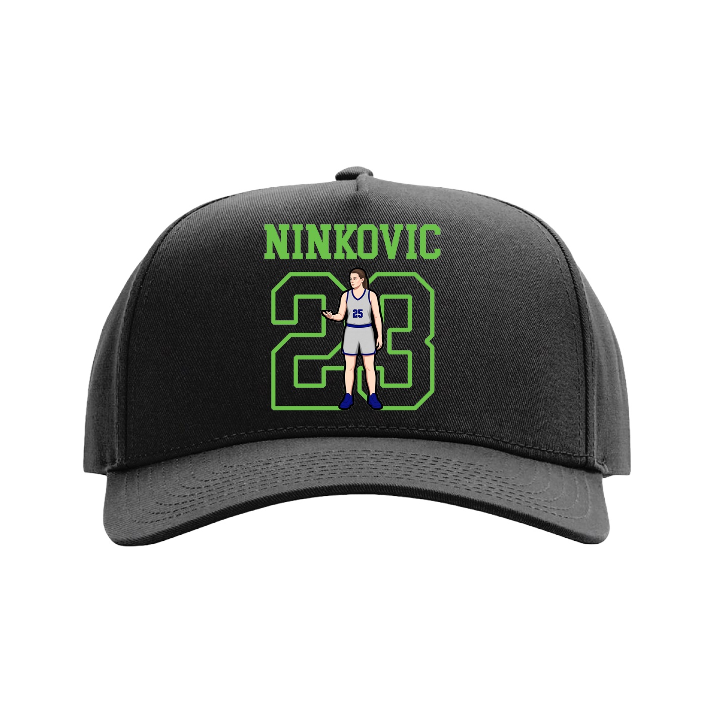 Full Fabric Five-Panel Champ Cap — Shirsey in Black