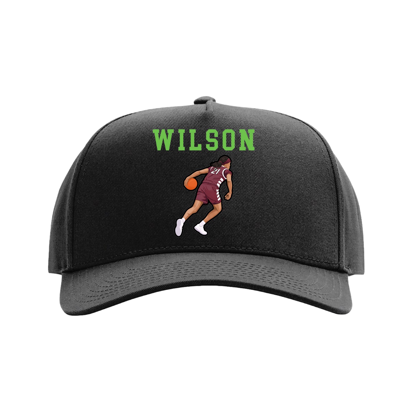 Full Fabric Five-Panel Champ Cap — Shirsey in Black