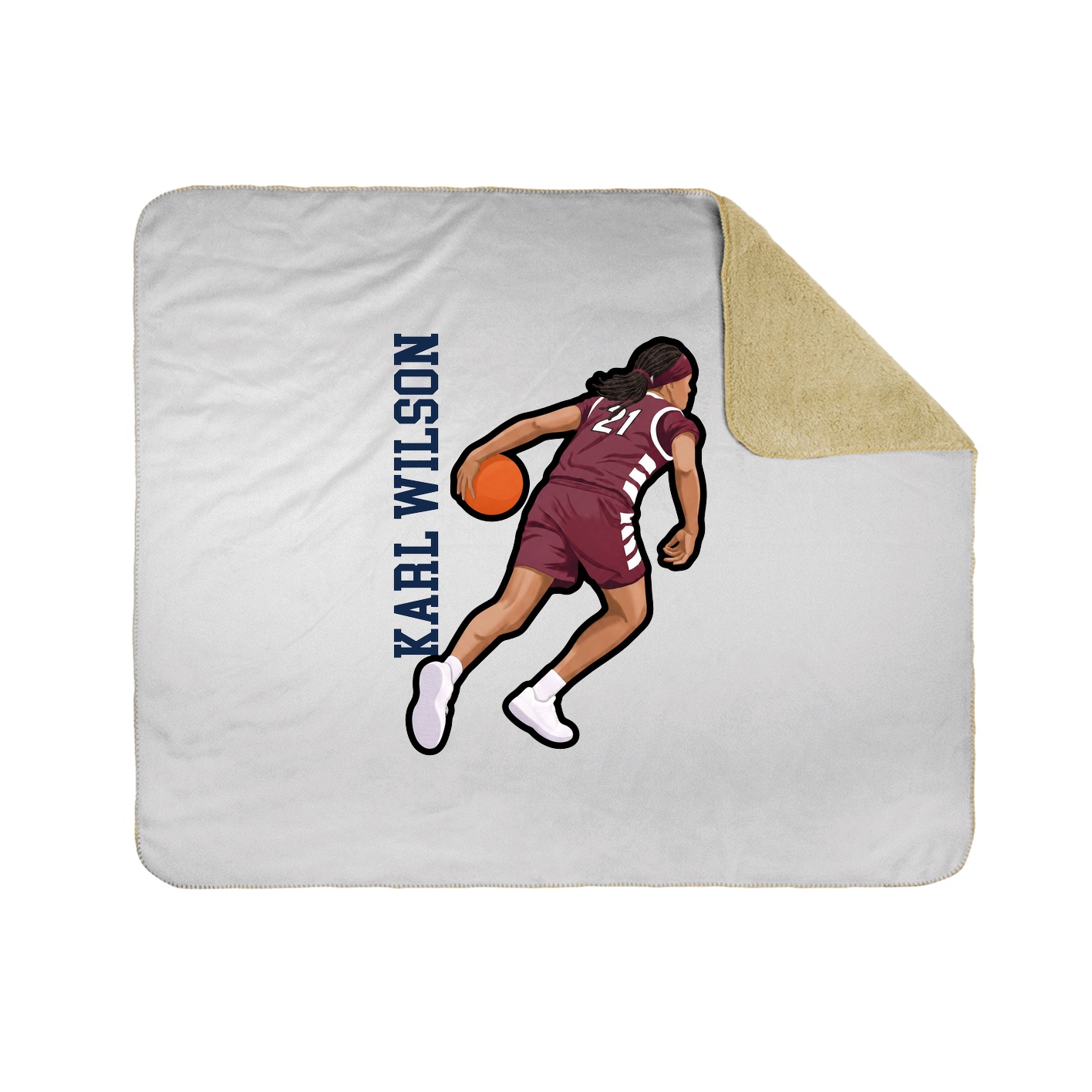Throw Blanket — Name Vertical in White