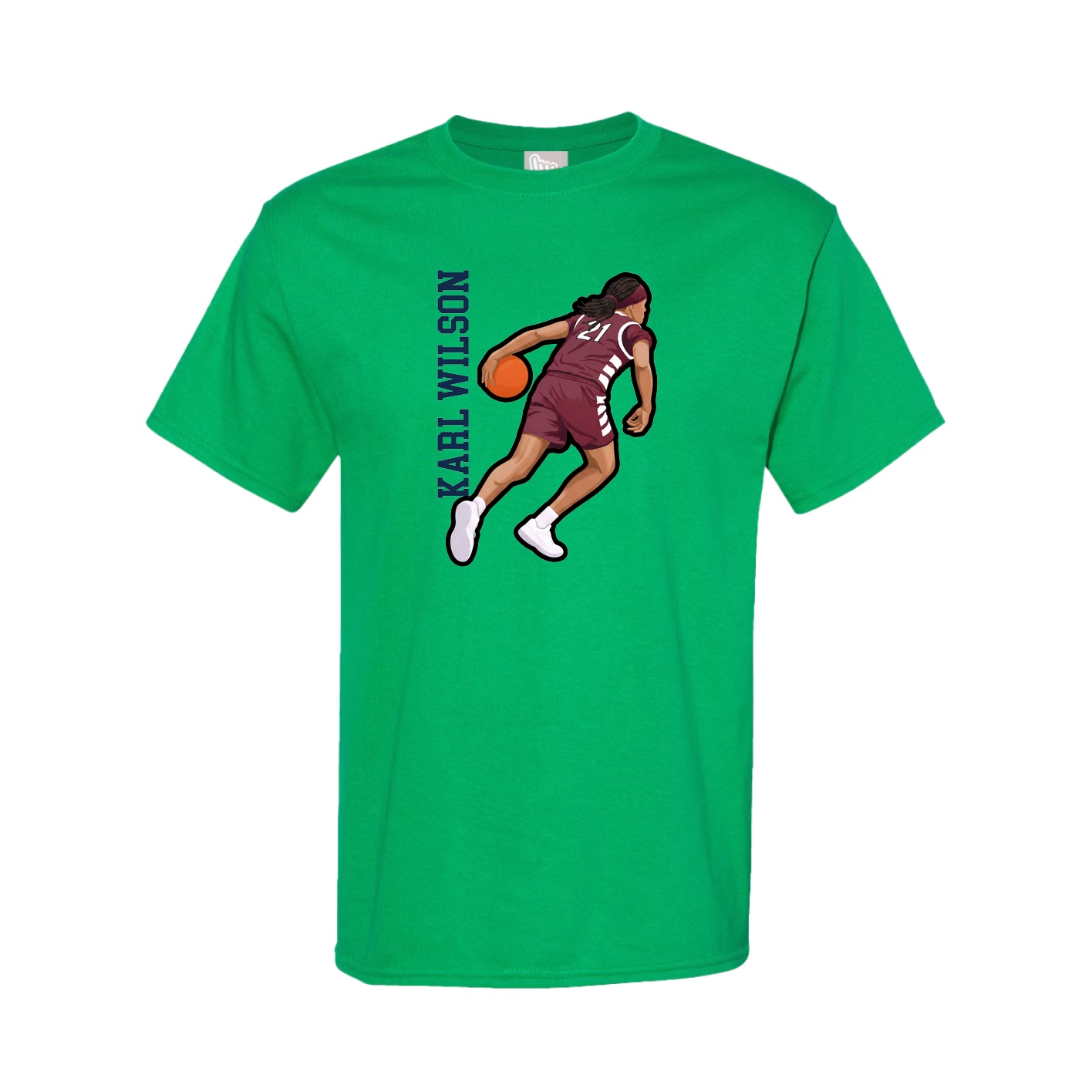 Youth Tee — Name Vertical in Green