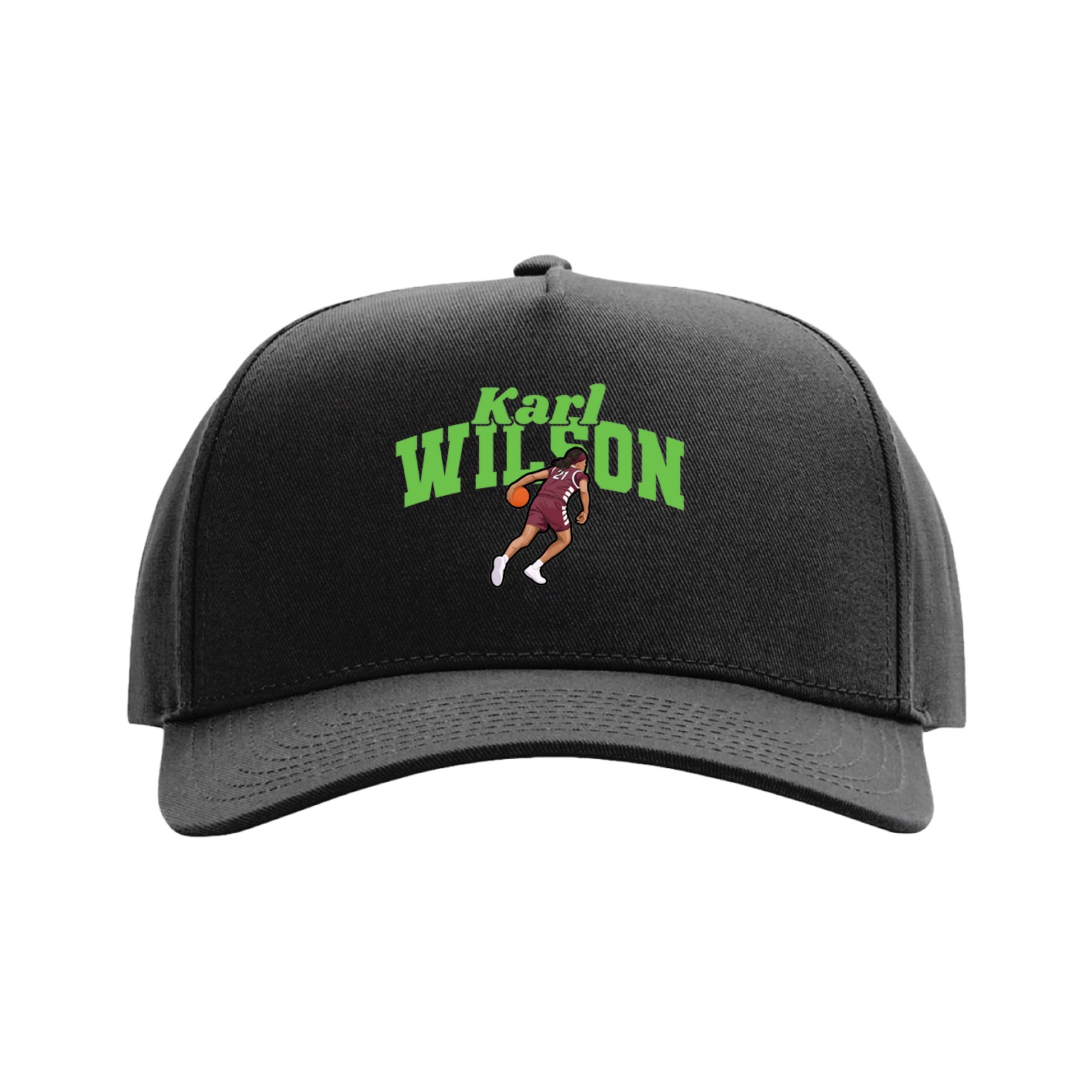 Full Fabric Five-Panel Champ Cap — Signature Arch in Black