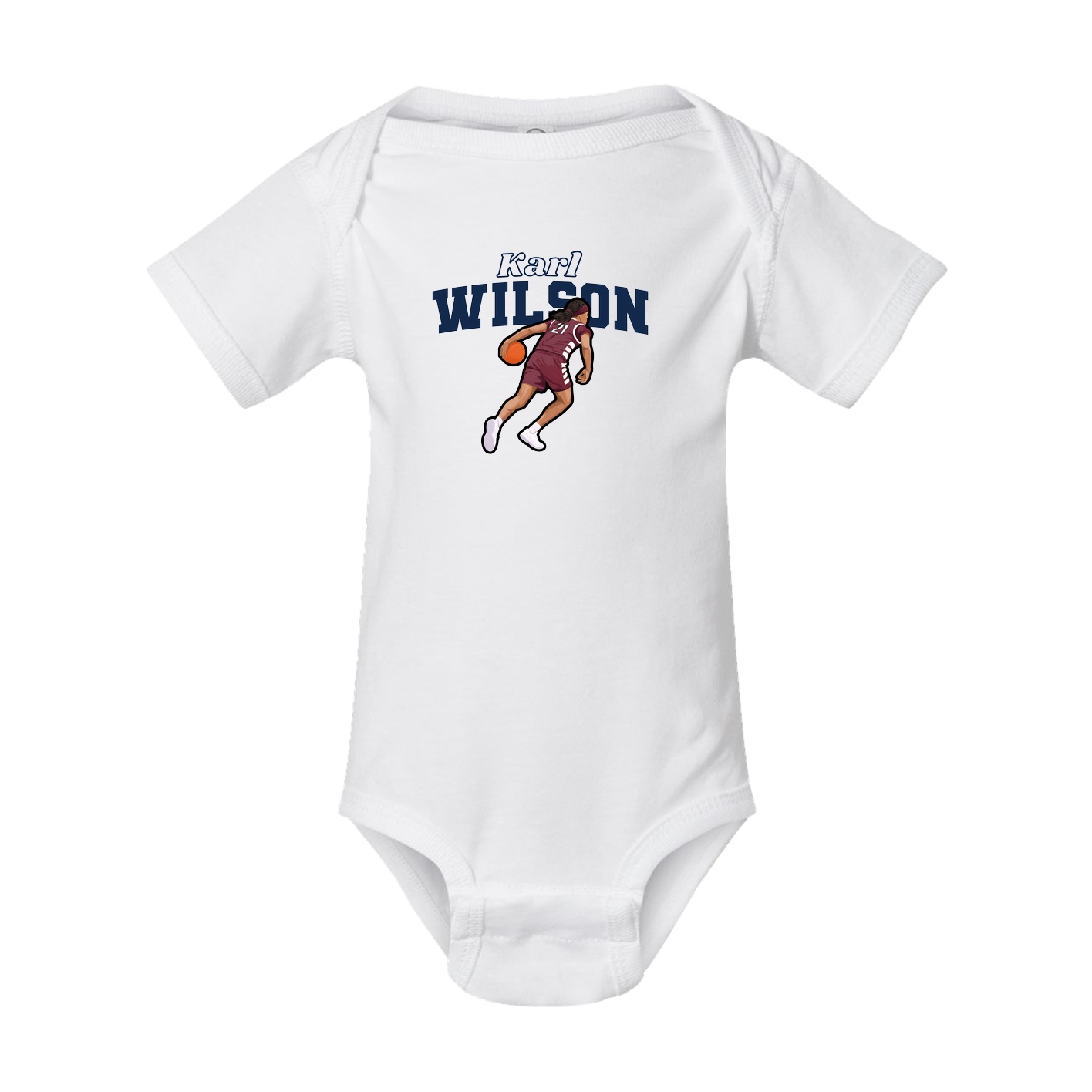 Baby Onesie — Name Arch in White