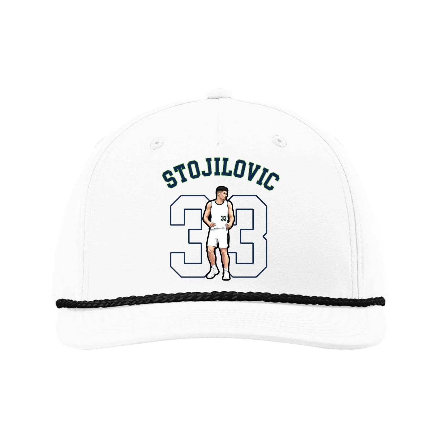 Five-Panel Classic Rope Cap — Shirsey Arch in White