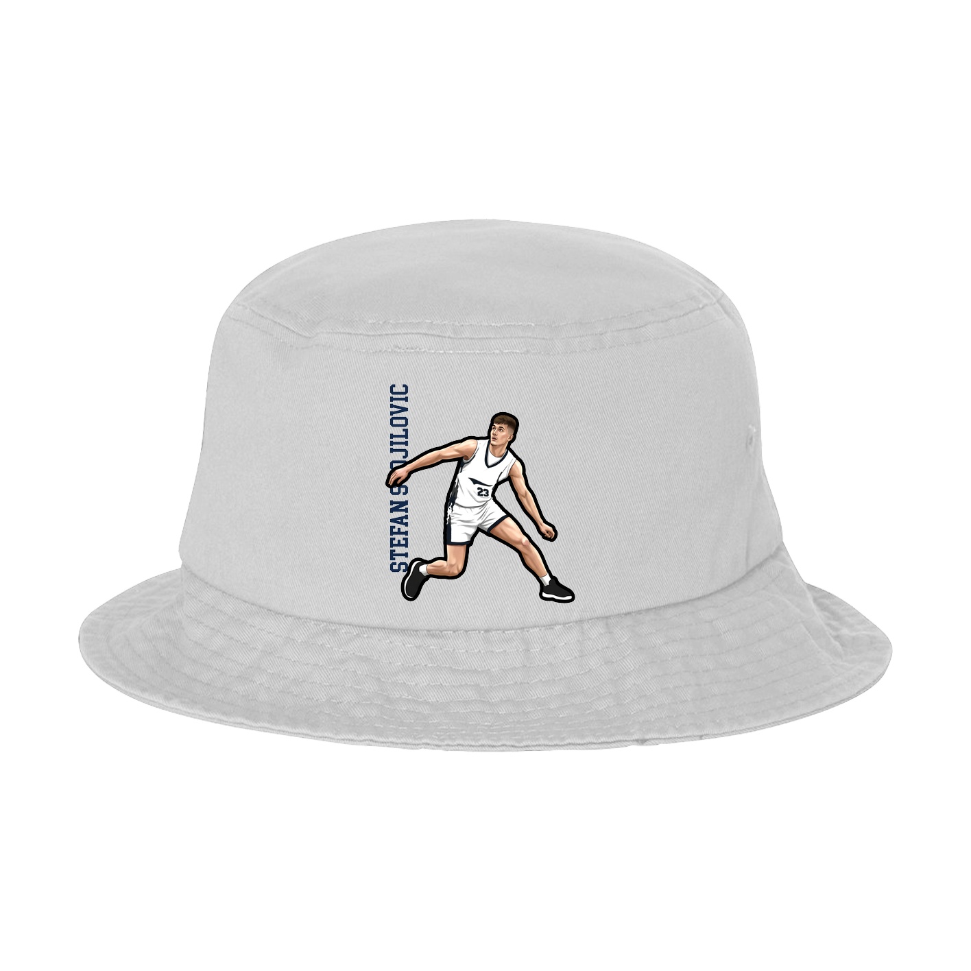 Bucket Cap — Name Vertical in White