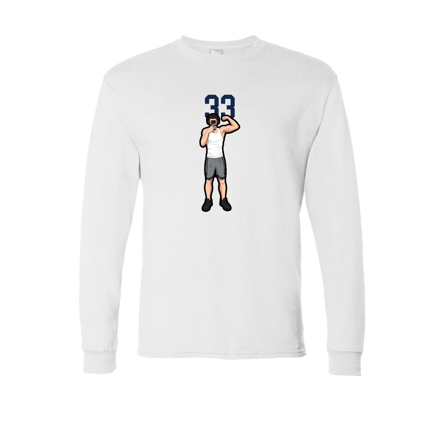 Long Sleeve Tee — Number Top in White