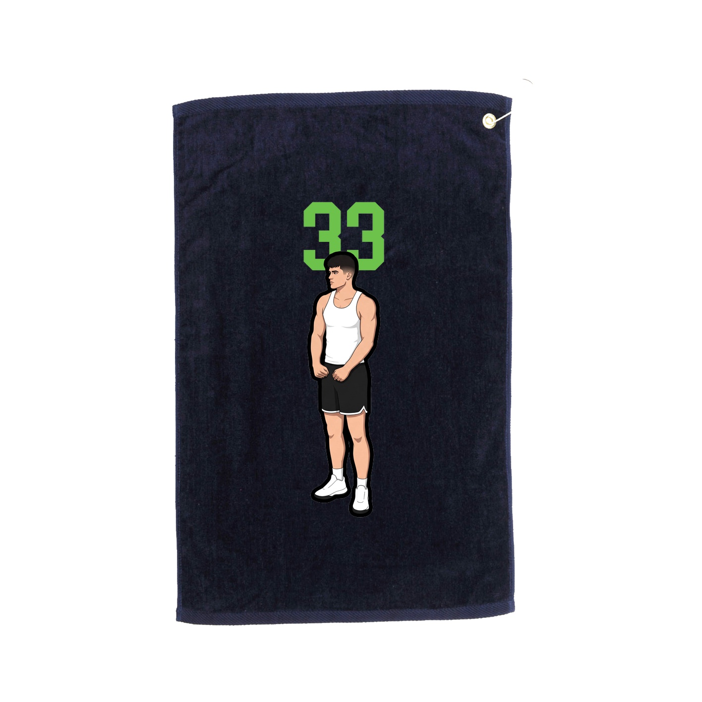 Golf Towel — Number Top in Navy