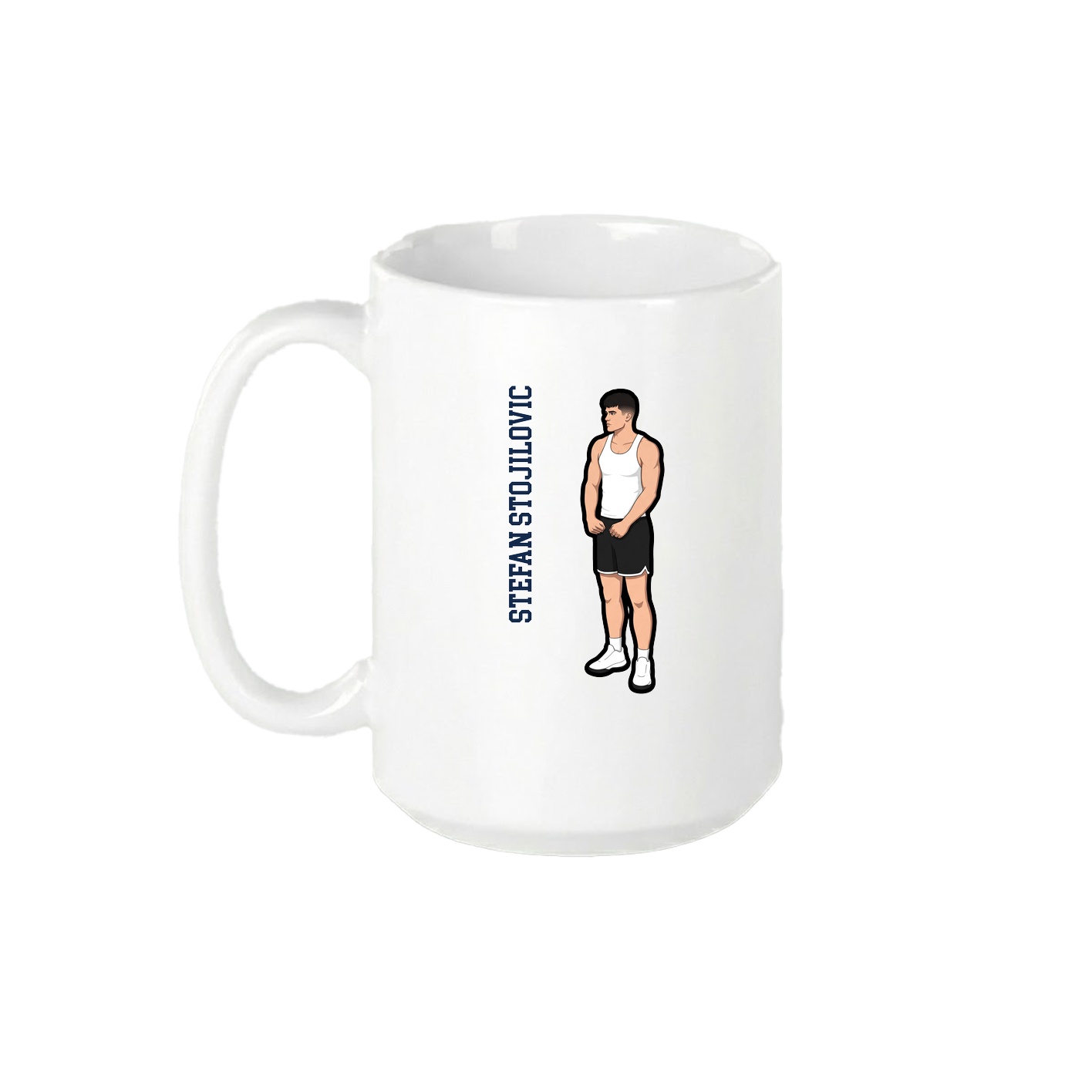 15oz Coffee Mug — Name Vertical in White