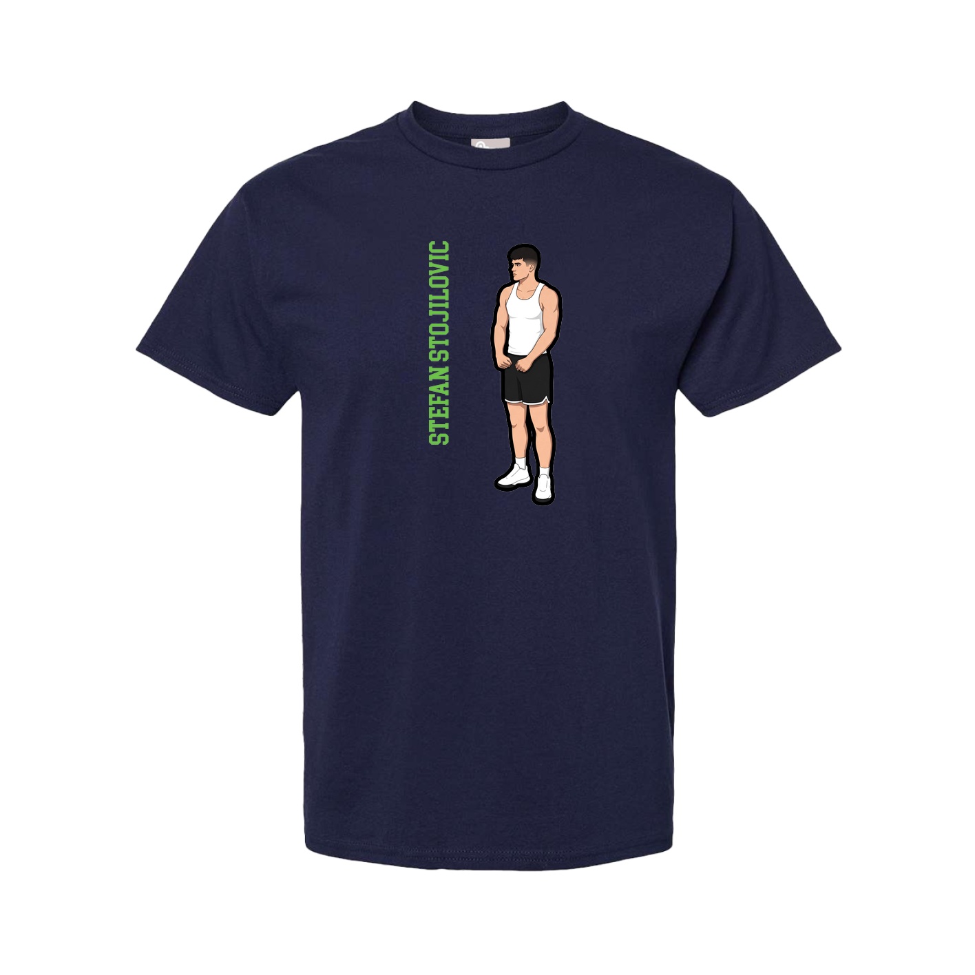 Tee — Name Vertical in Navy