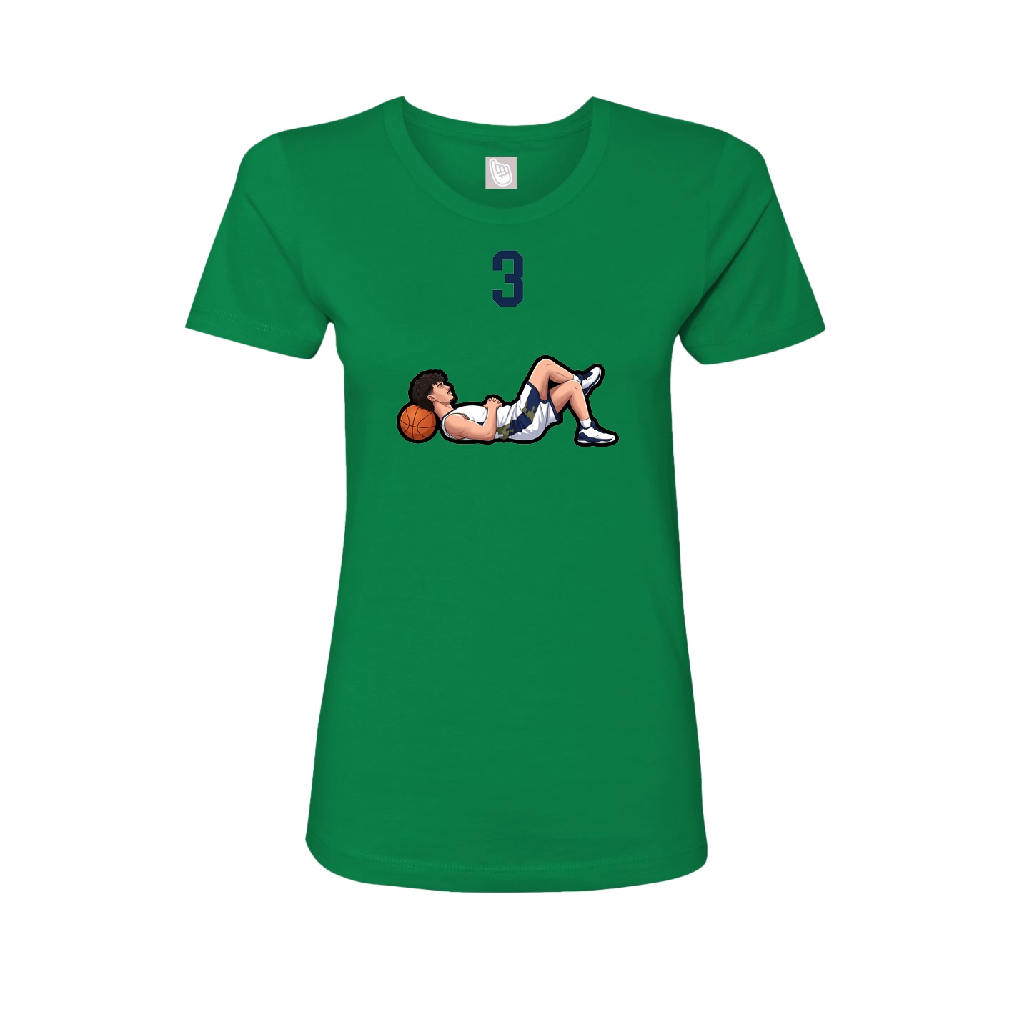 Fitted Women's Tee — Number Top in Green