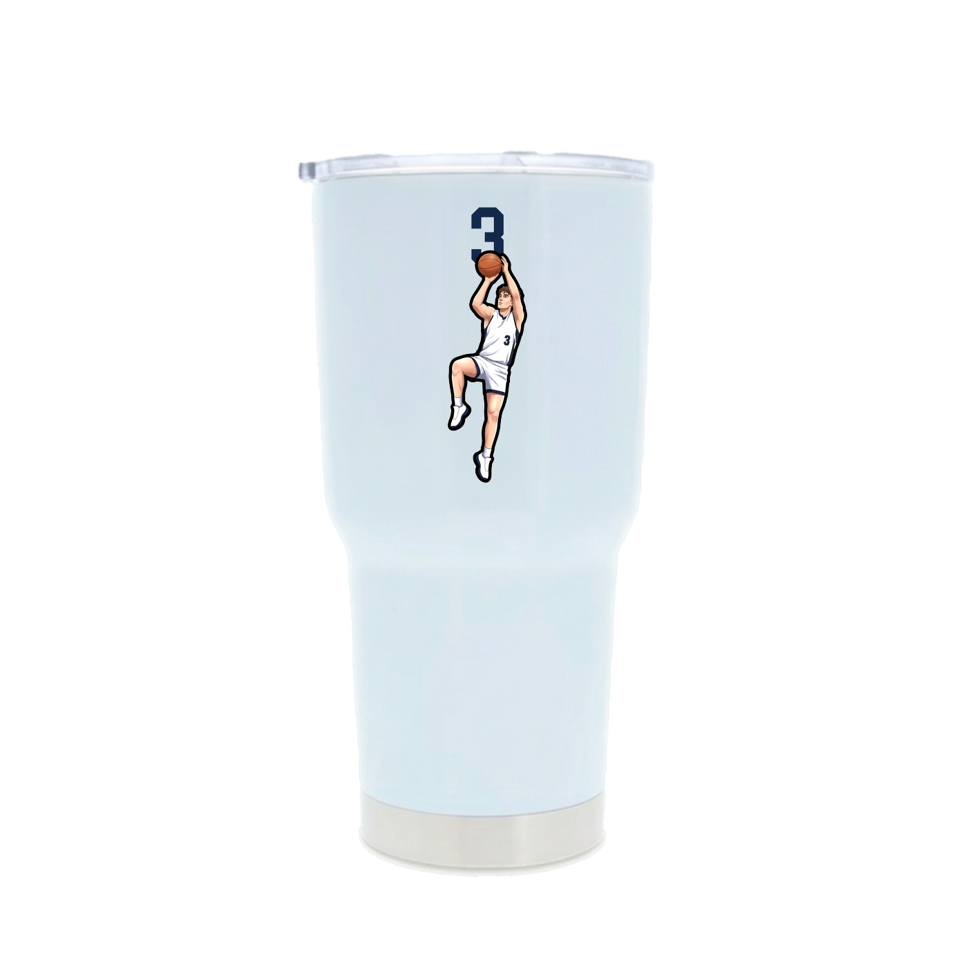30oz Stainless Steel Tumbler — Number Top in White