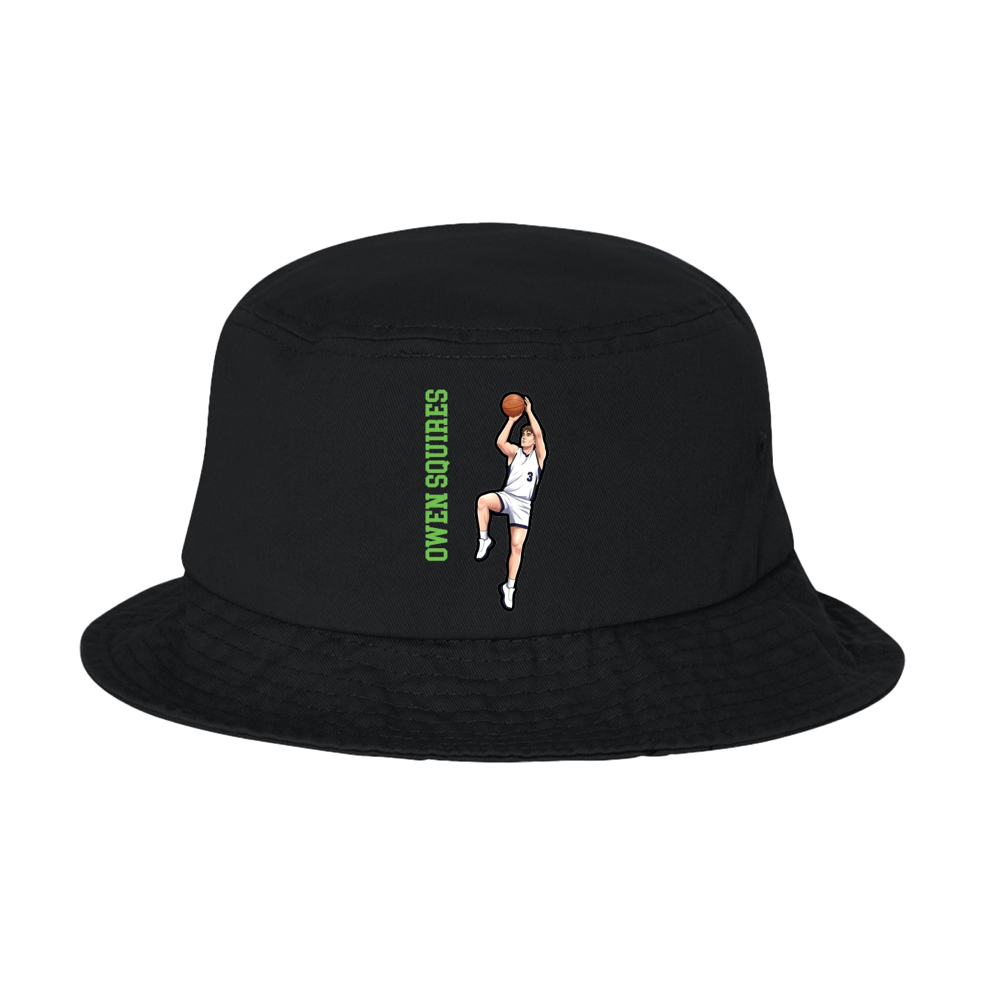 Bucket Cap — Name Vertical in Black