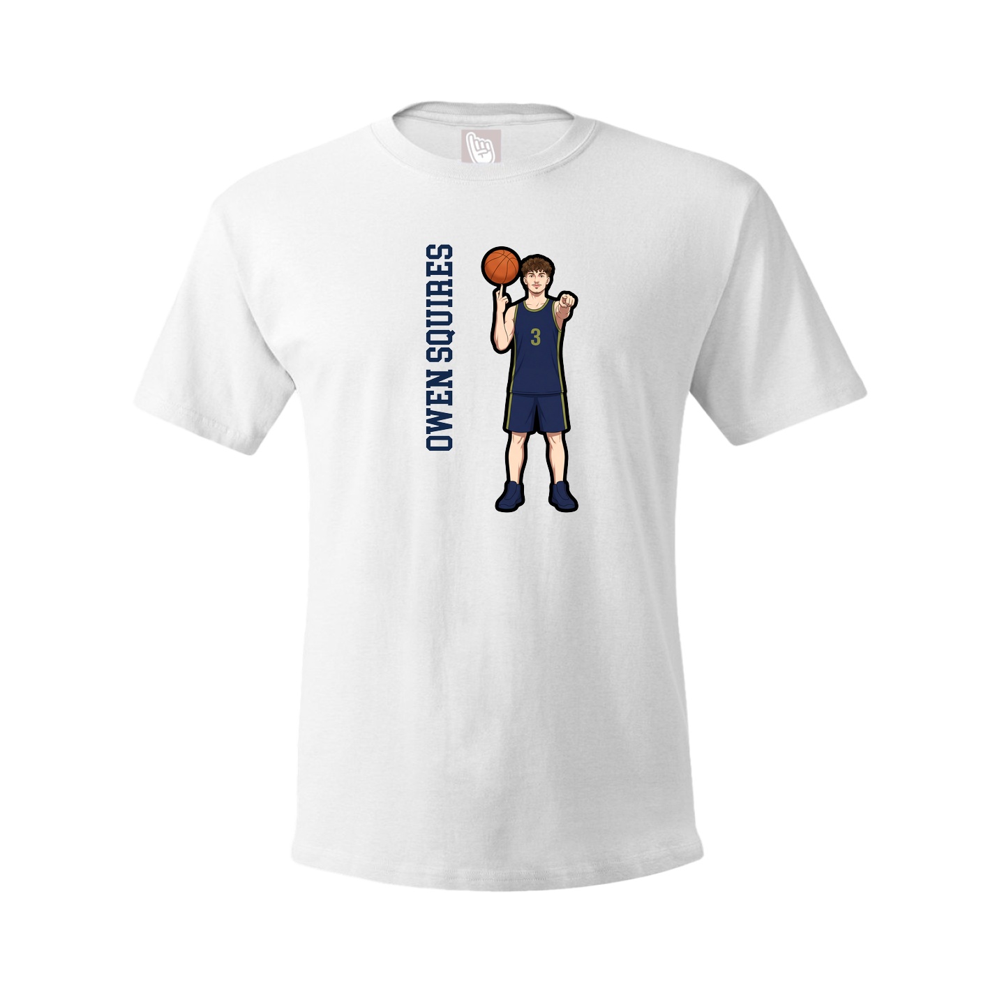 Tee — Name Vertical in White