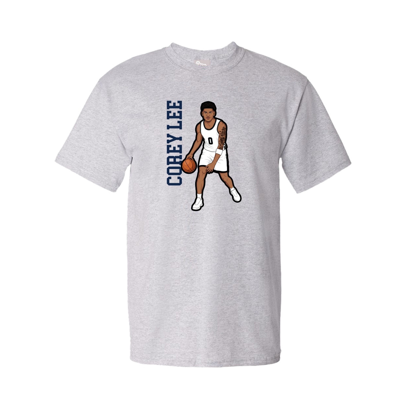 Tee — Name Vertical in Grey