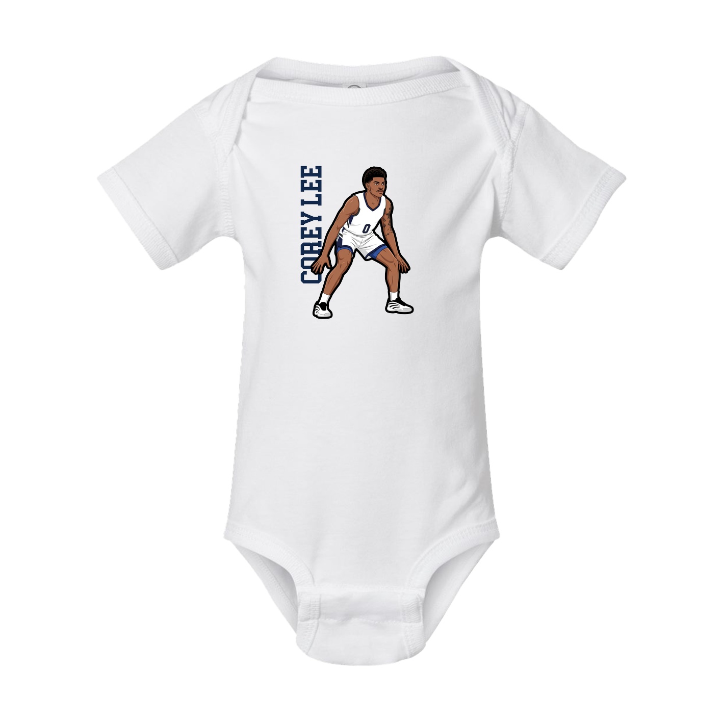 Baby Onesie — Name Vertical in White