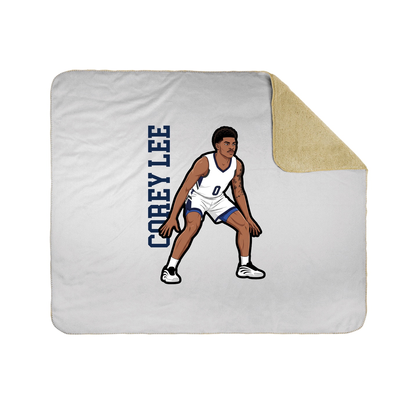 Throw Blanket — Name Vertical in White