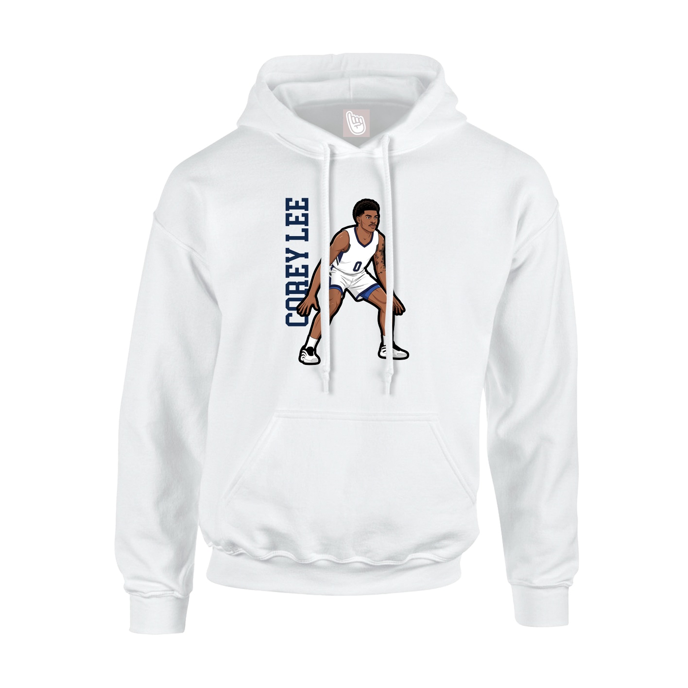 Youth Hoodie — Name Vertical in White