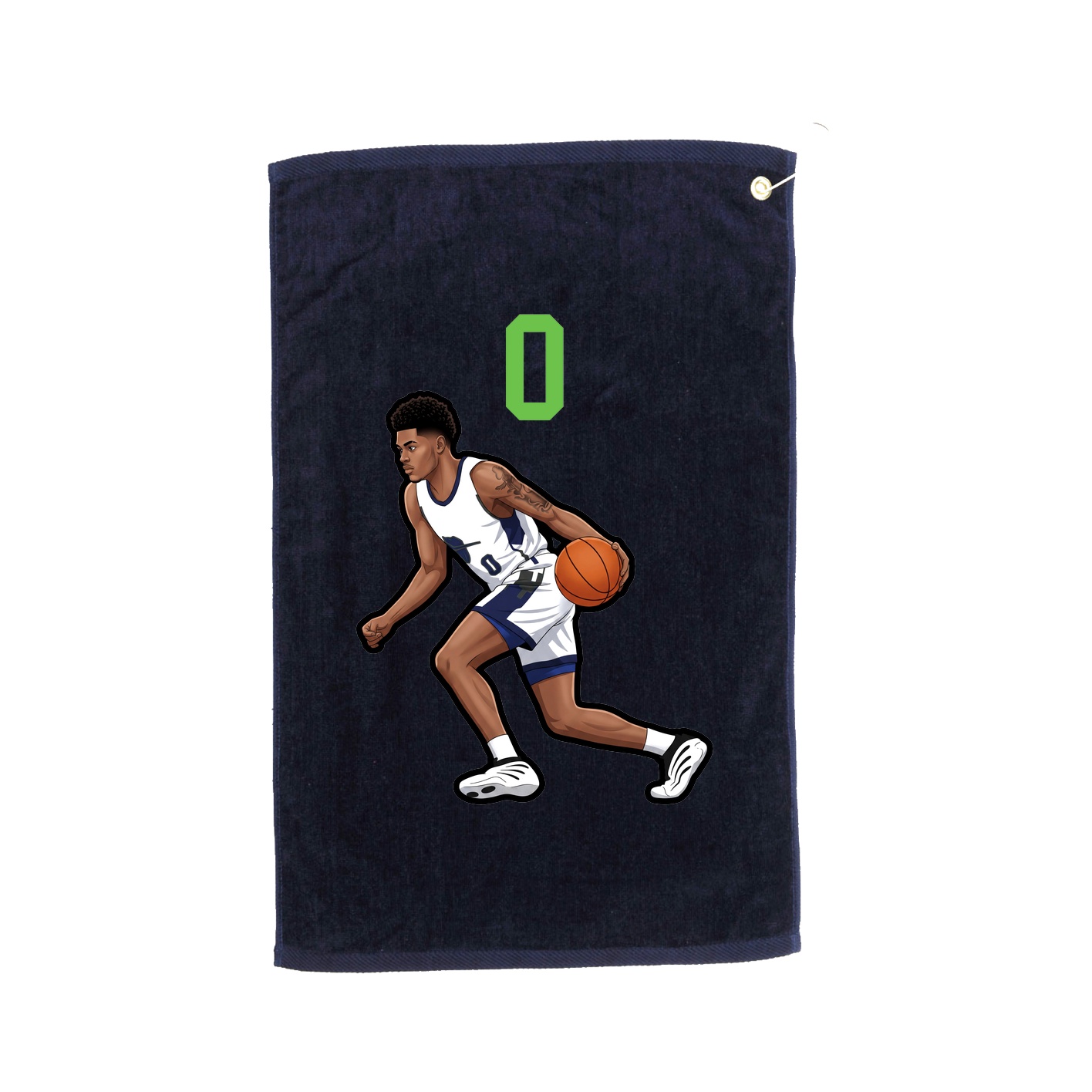 Golf Towel — Number Top in Navy
