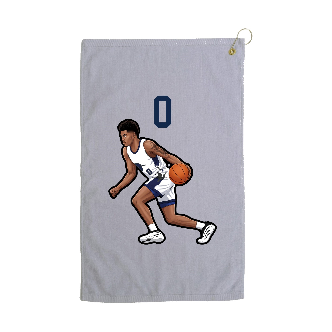 Golf Towel — Number Top in Grey