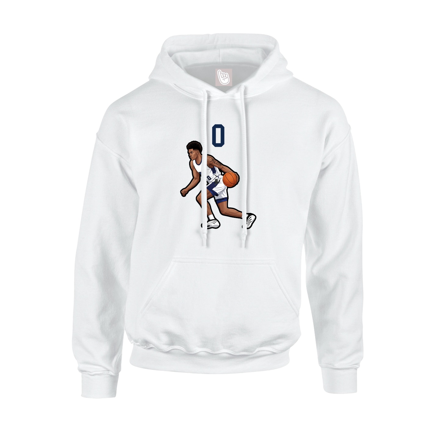 Youth Hoodie — Number Top in White