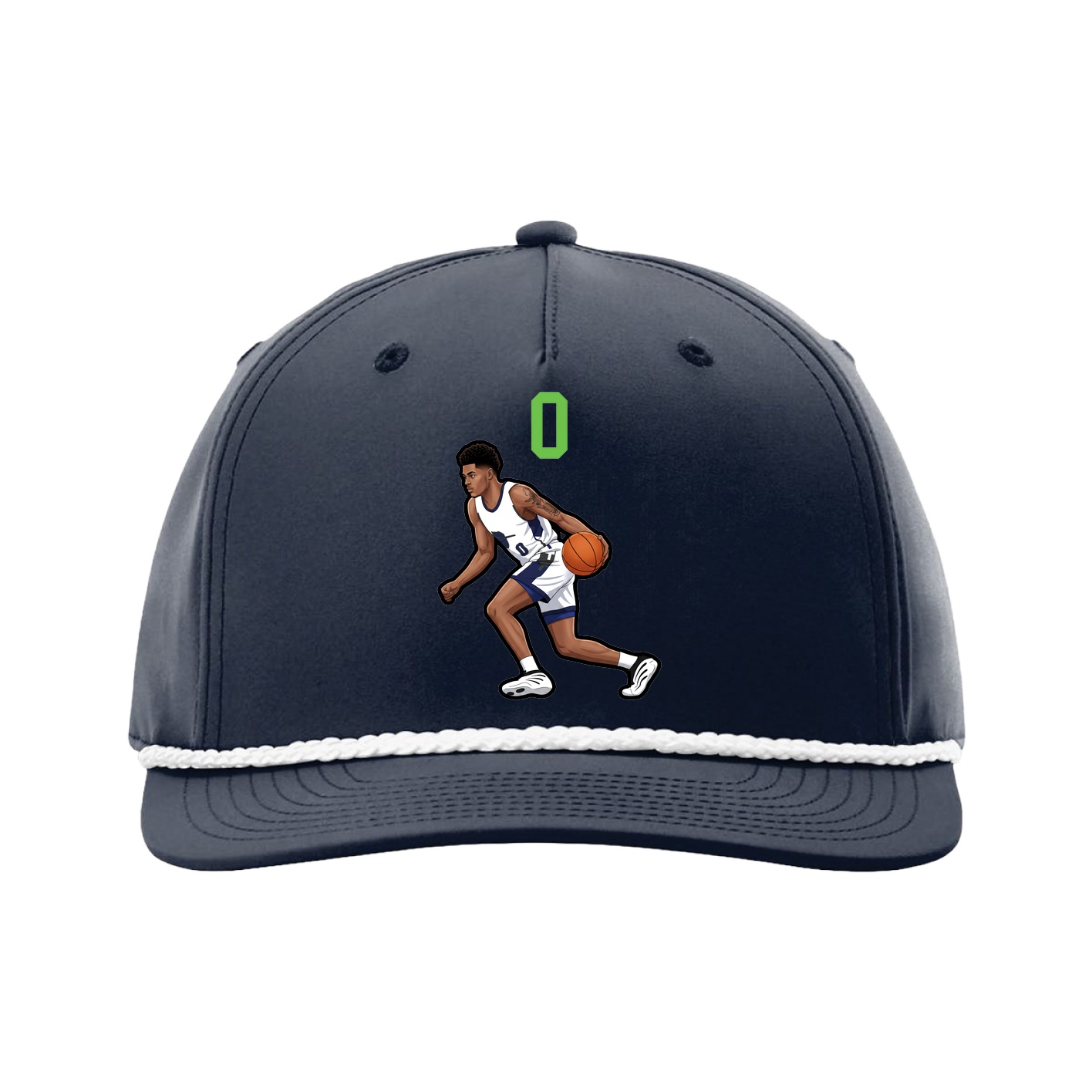 Five-Panel Classic Rope Cap — Number Top in Navy