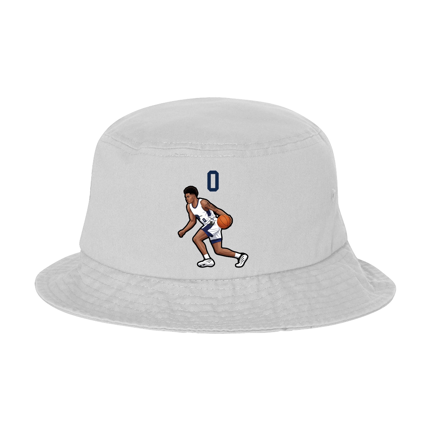 Bucket Cap — Number Top in White
