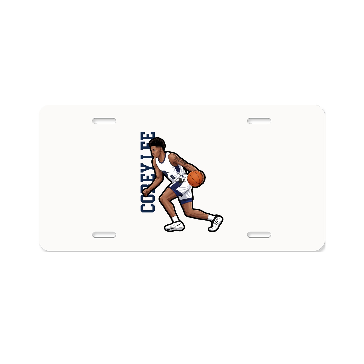 License Plate — Name Vertical in Classic