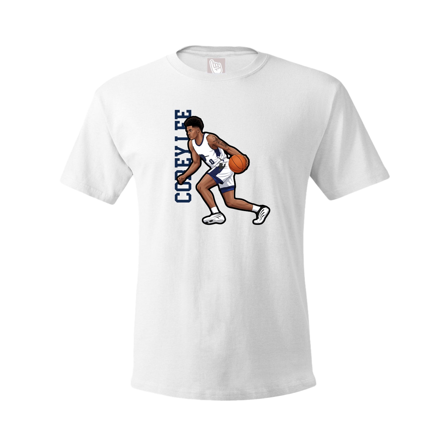 Tee — Name Vertical in White