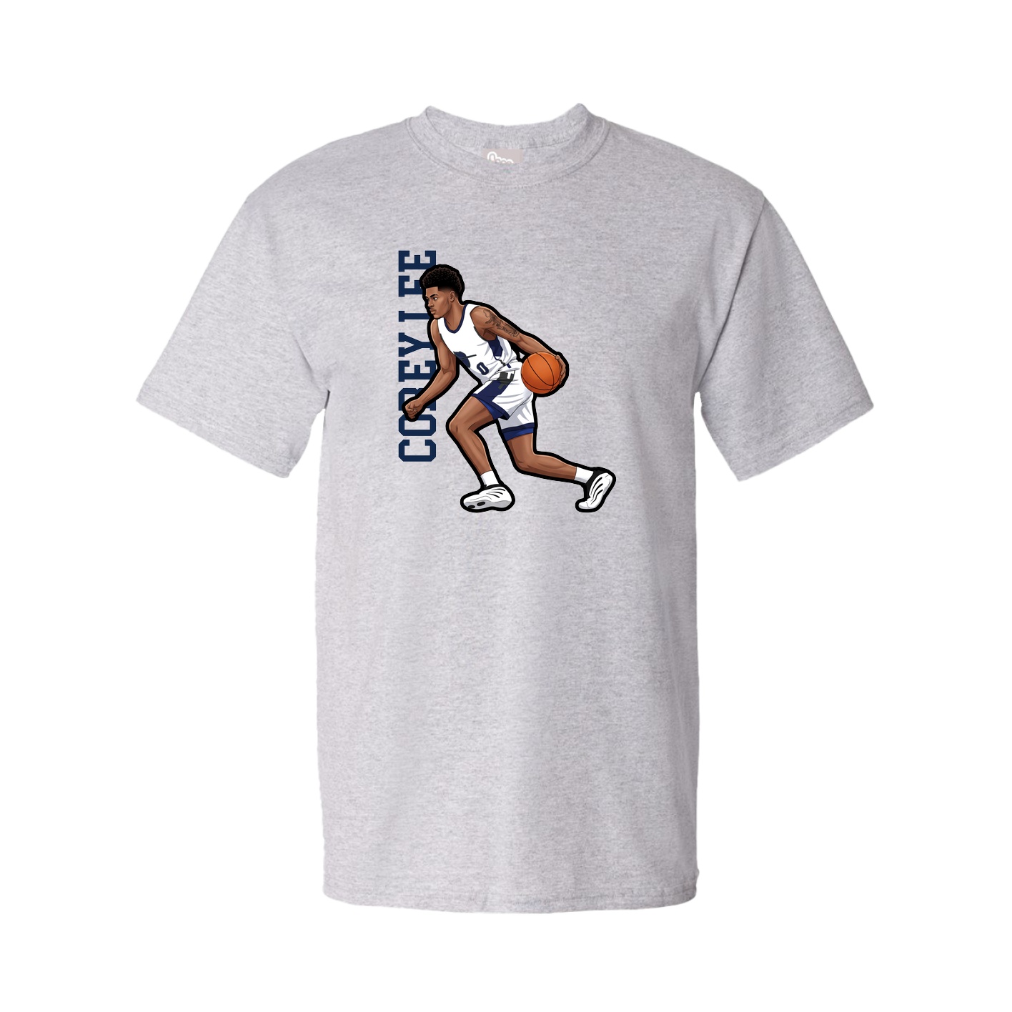 Youth Tee — Name Vertical in Grey