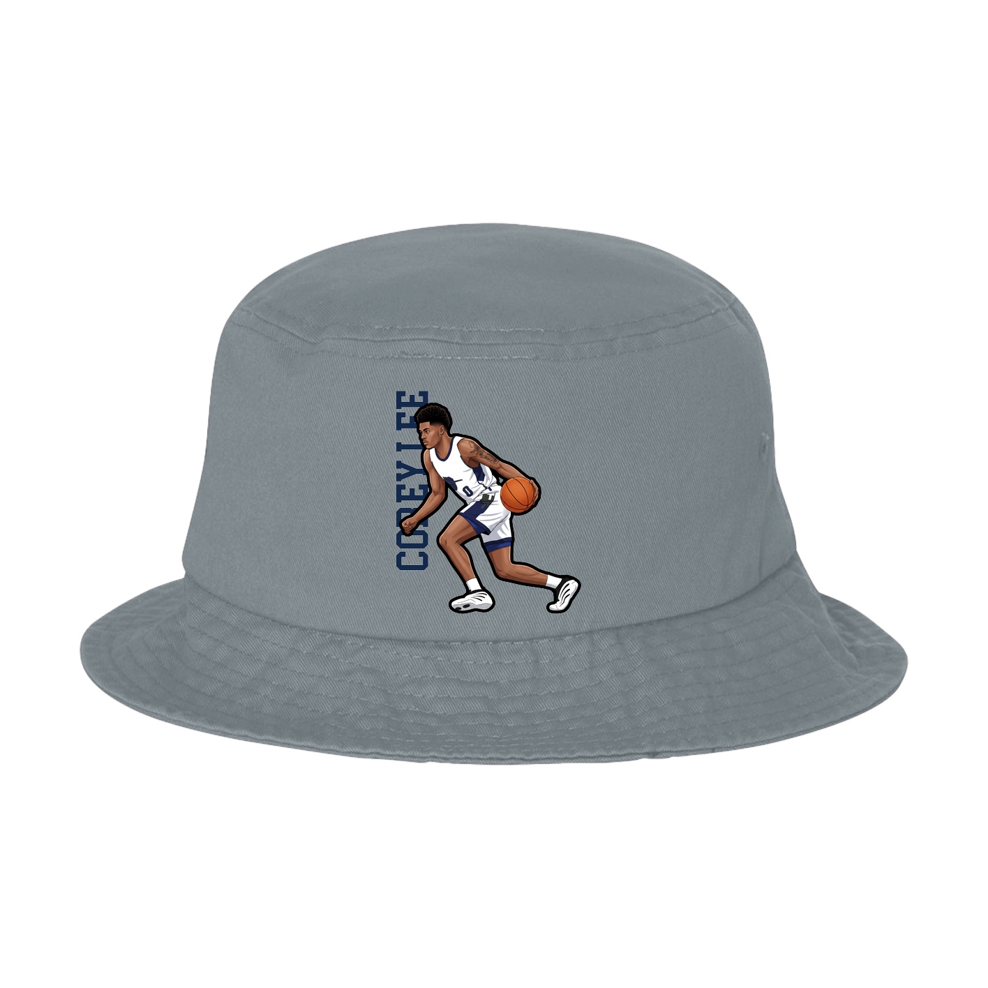 Bucket Cap — Name Vertical in Grey