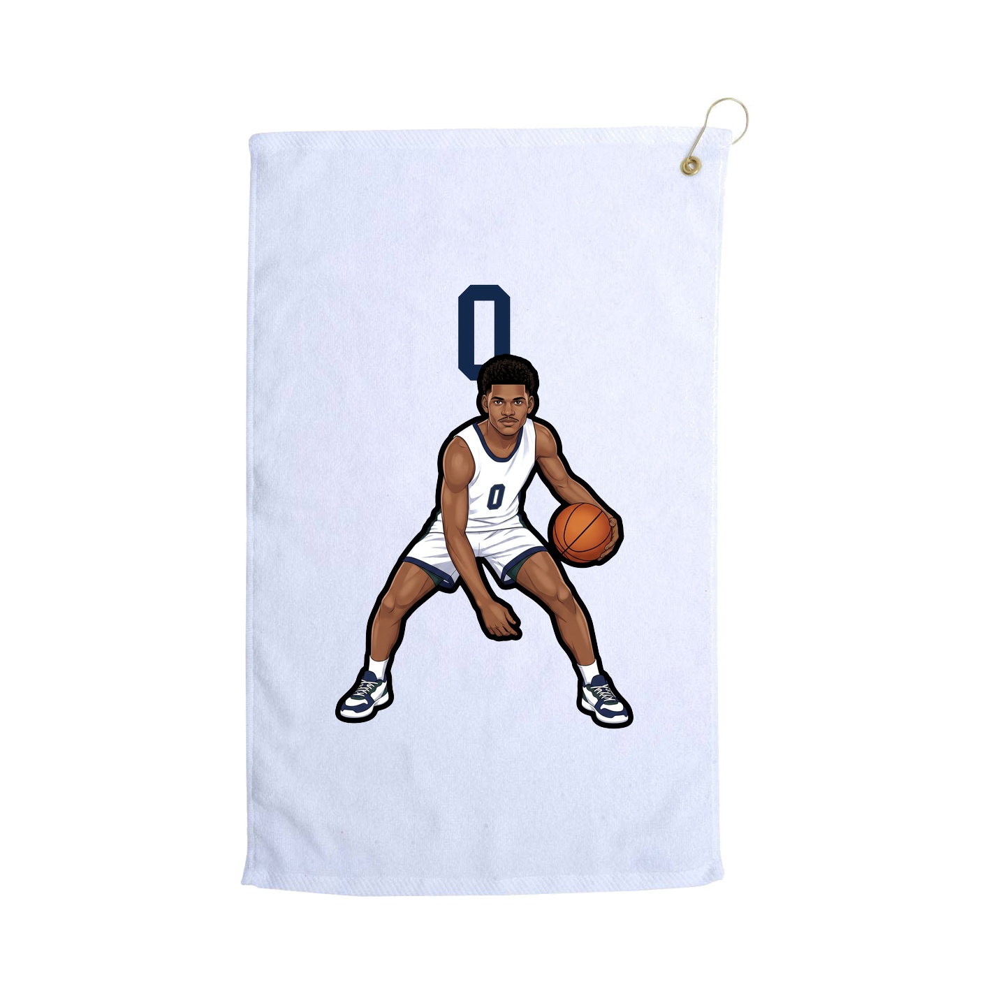 Golf Towel — Number Top in White
