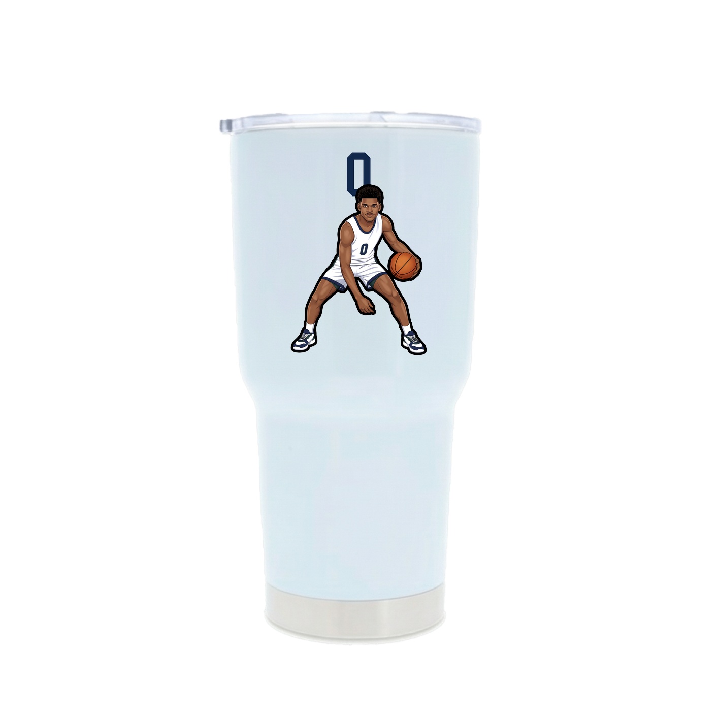 30oz Stainless Steel Tumbler — Number Top in White