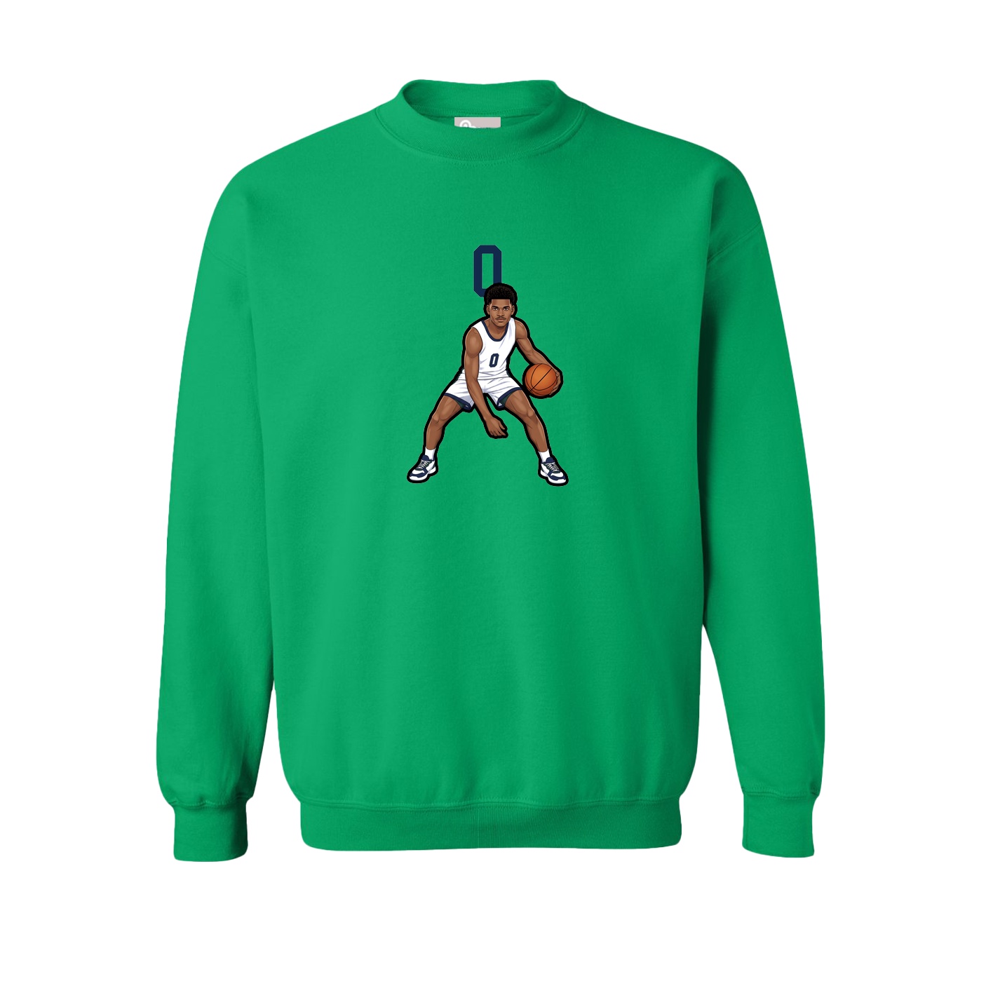 Fleece Crew — Number Top in Green