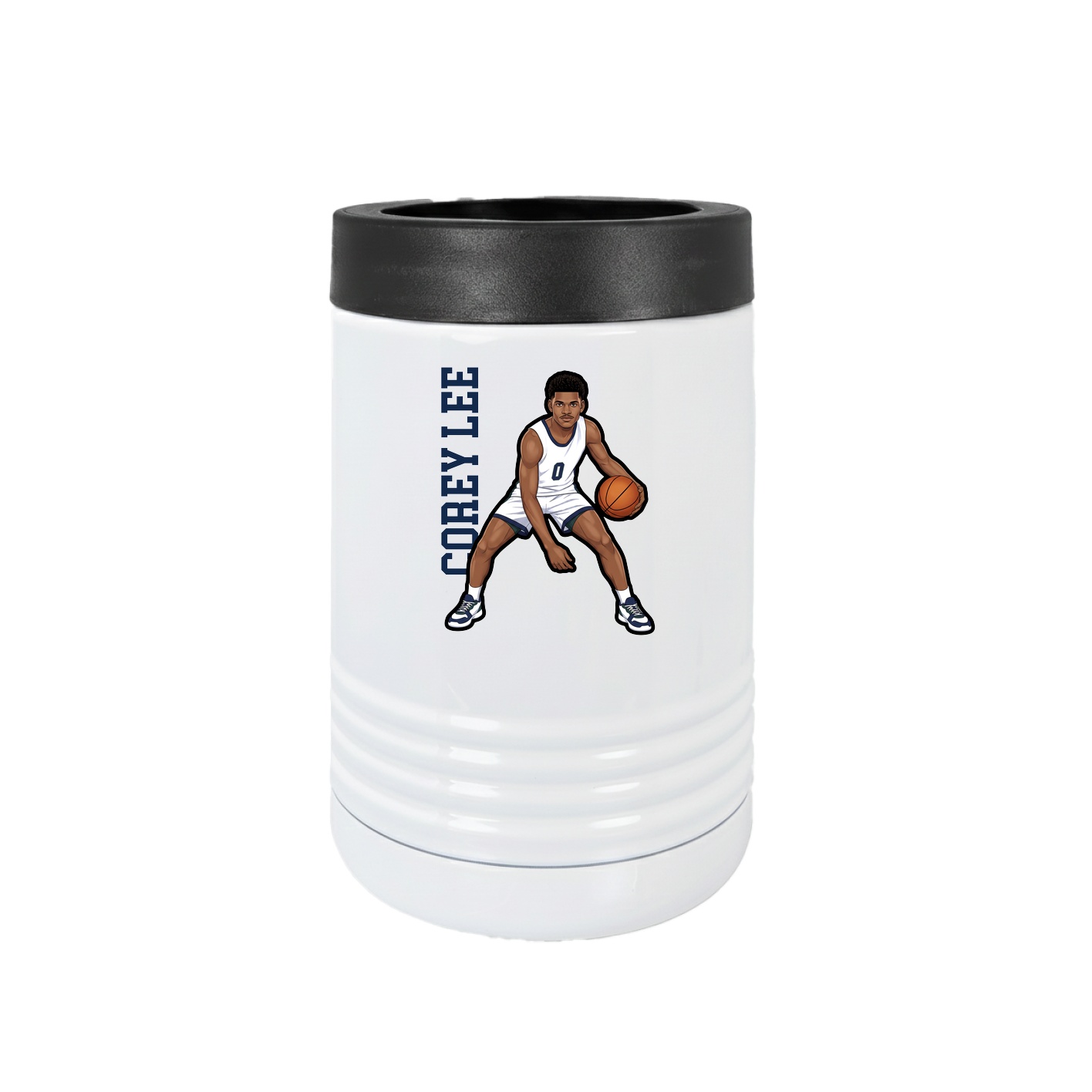 Beverage Holder — Name Vertical in White