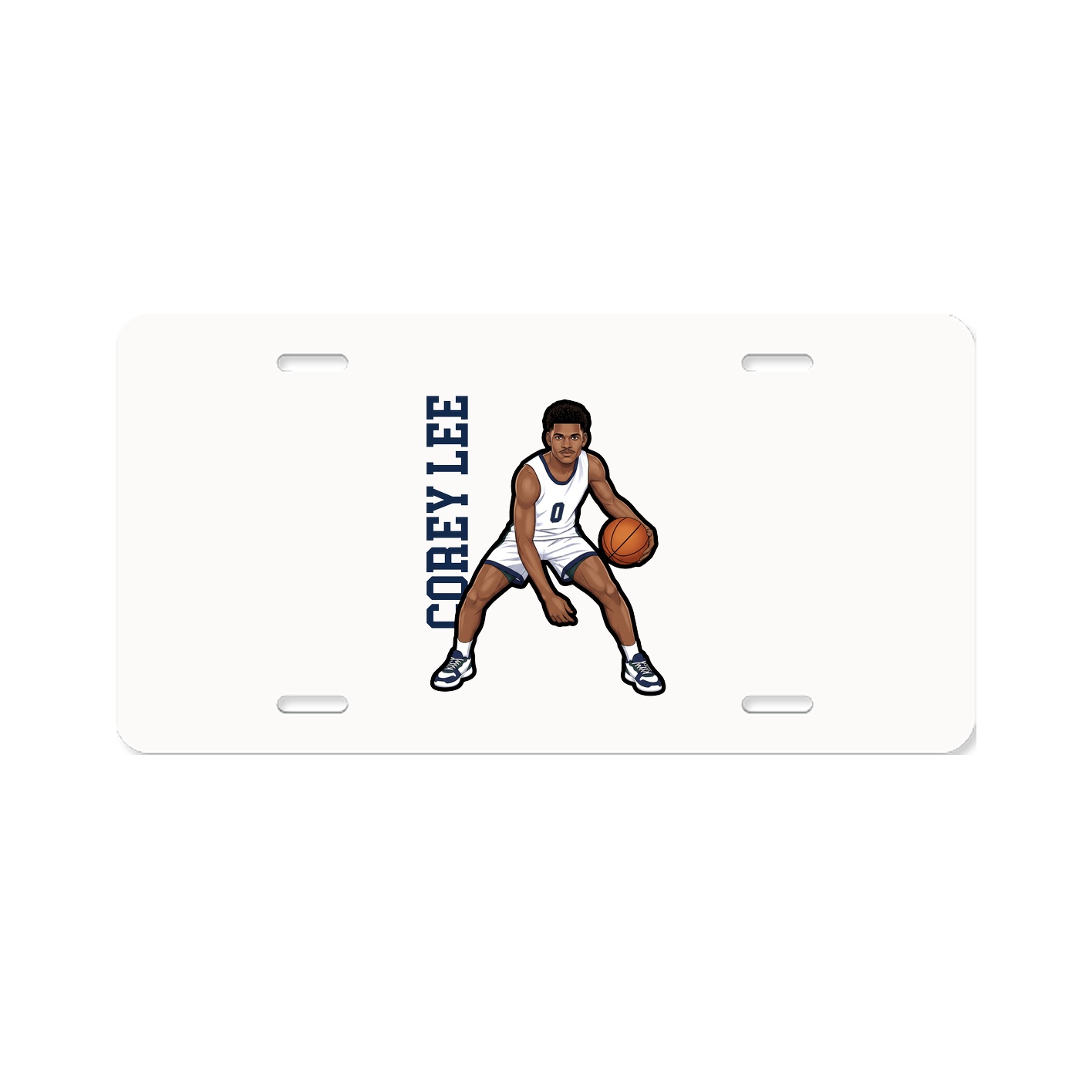 License Plate — Name Vertical in Classic