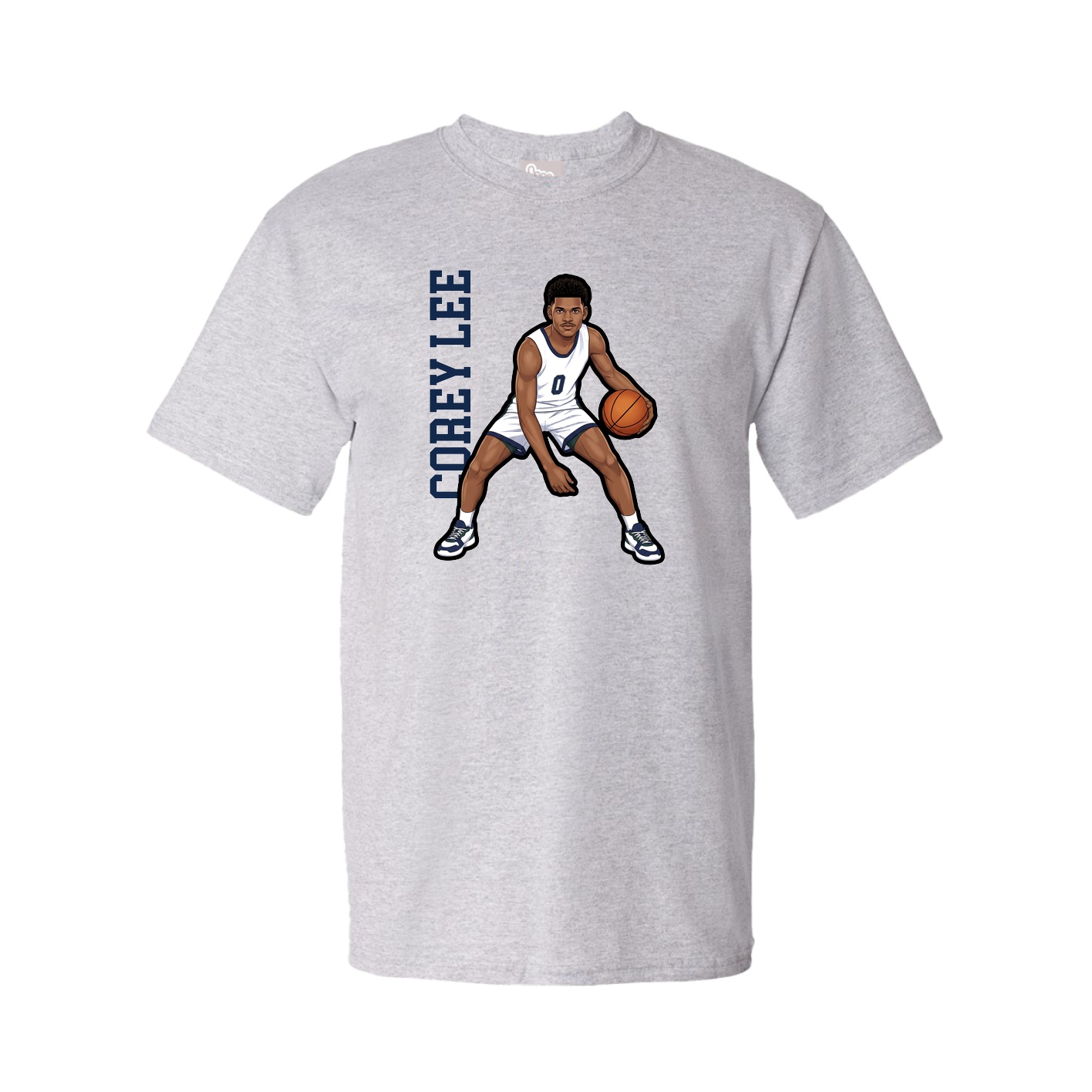 Tee — Name Vertical in Grey